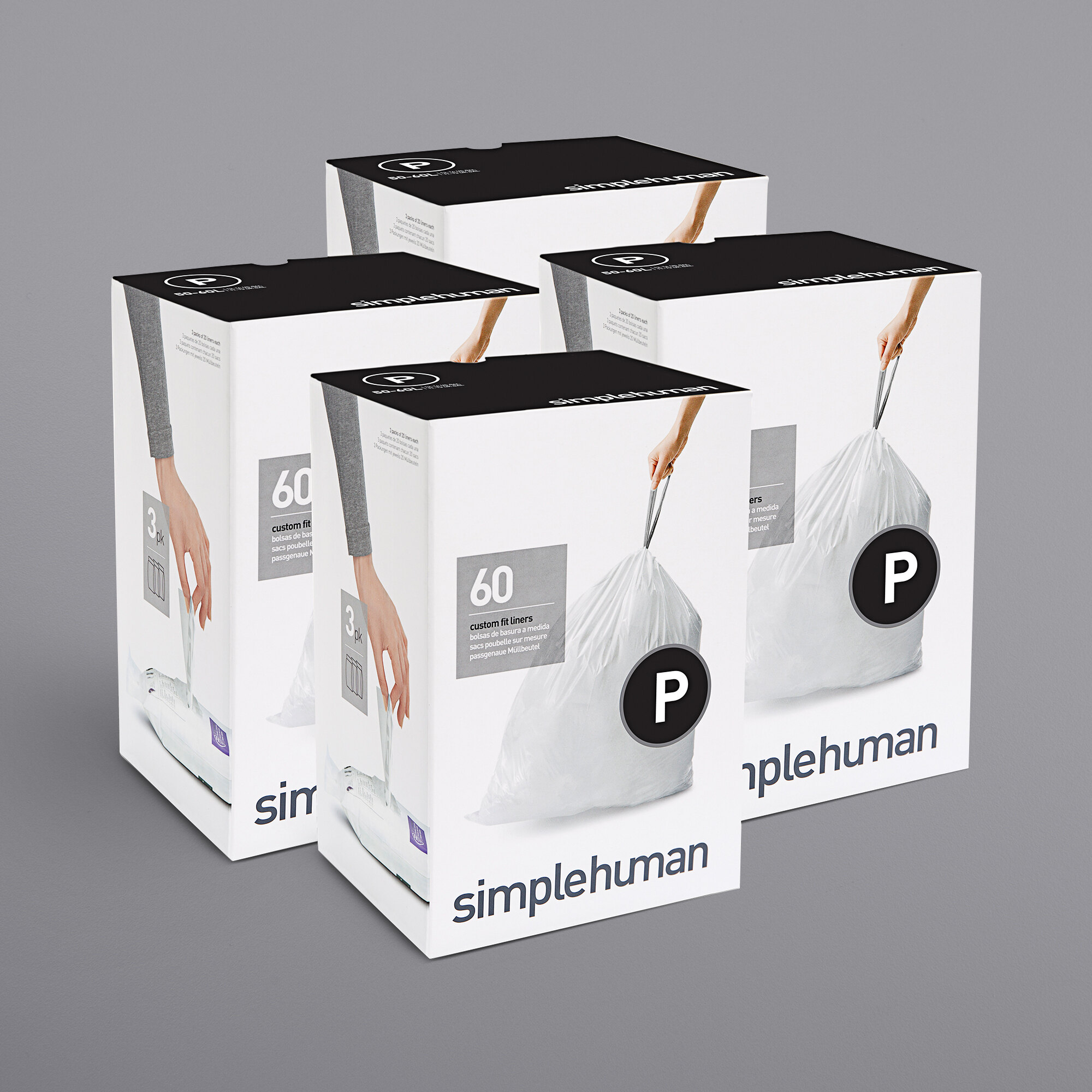 simplehuman CW0263MC 1316 Gallon / 5060 Liter Code P White Custom Fit