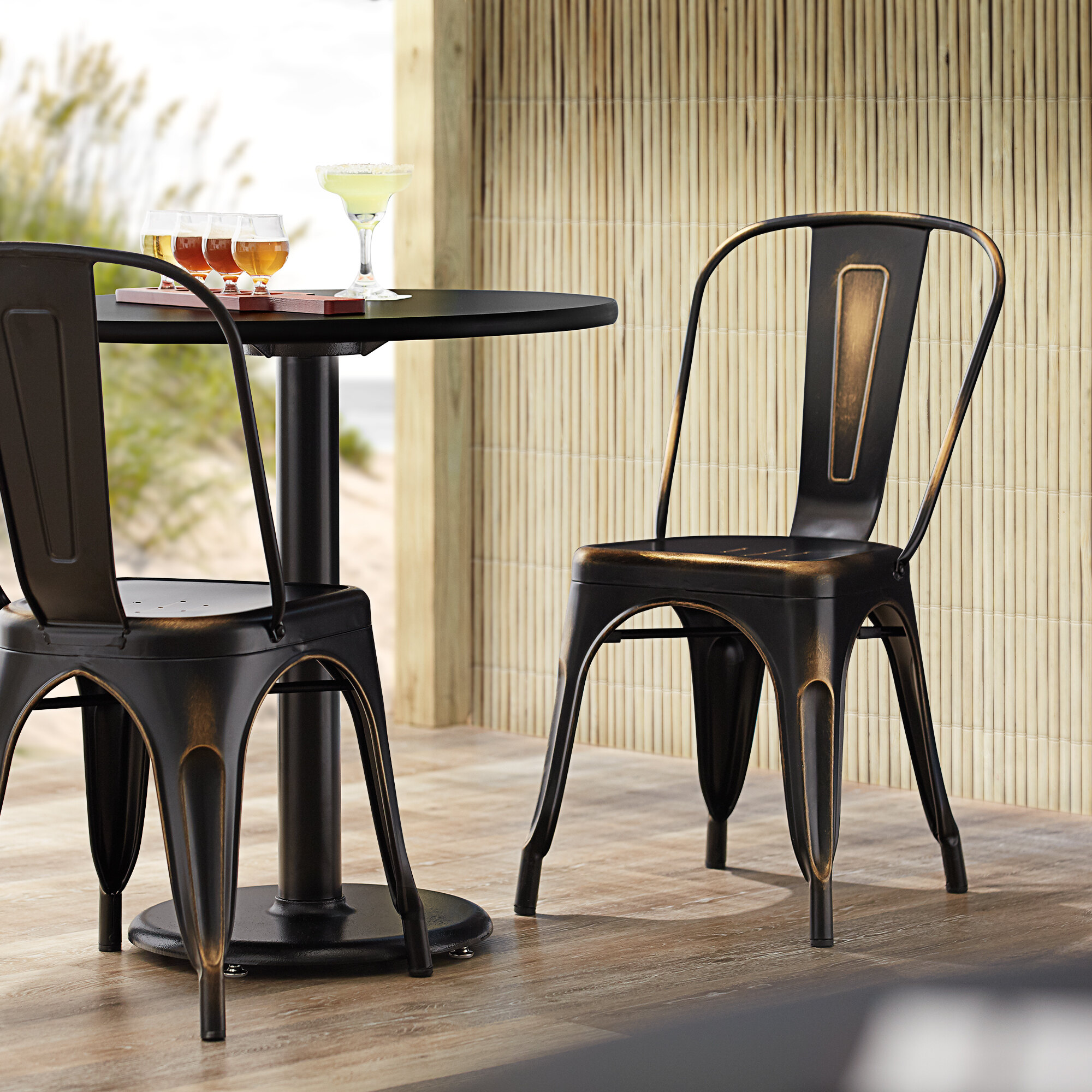 Lancaster Table & Seating Alloy Series Distressed Copper Metal Indoor