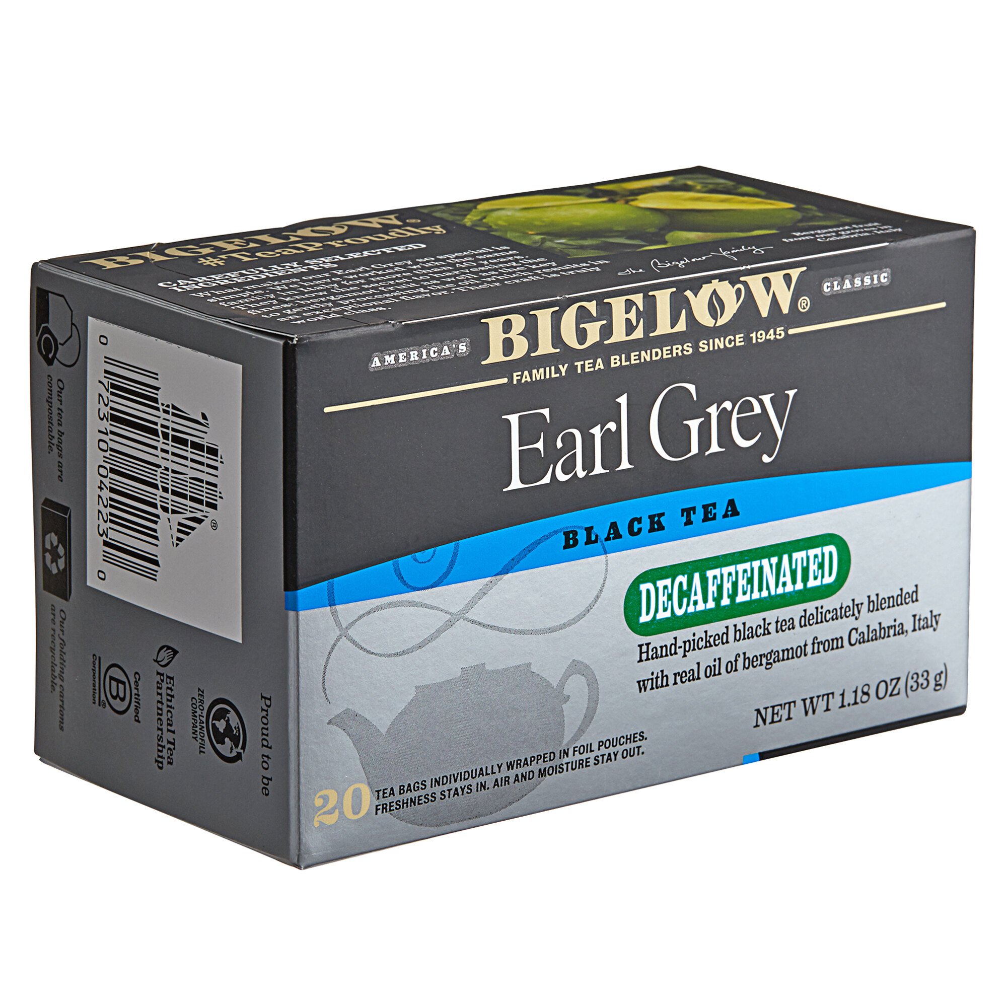 Bigelow Earl Grey Decaffeinated Tea Bags - 20/Box