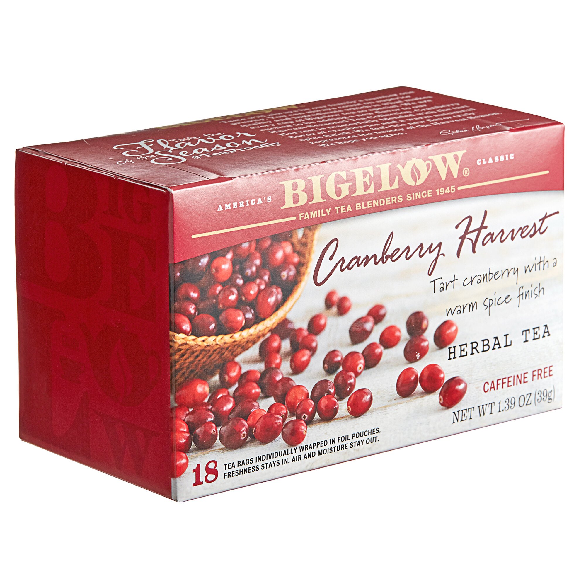 Bigelow Cranberry Harvest Herbal Tea Bags 18/Box