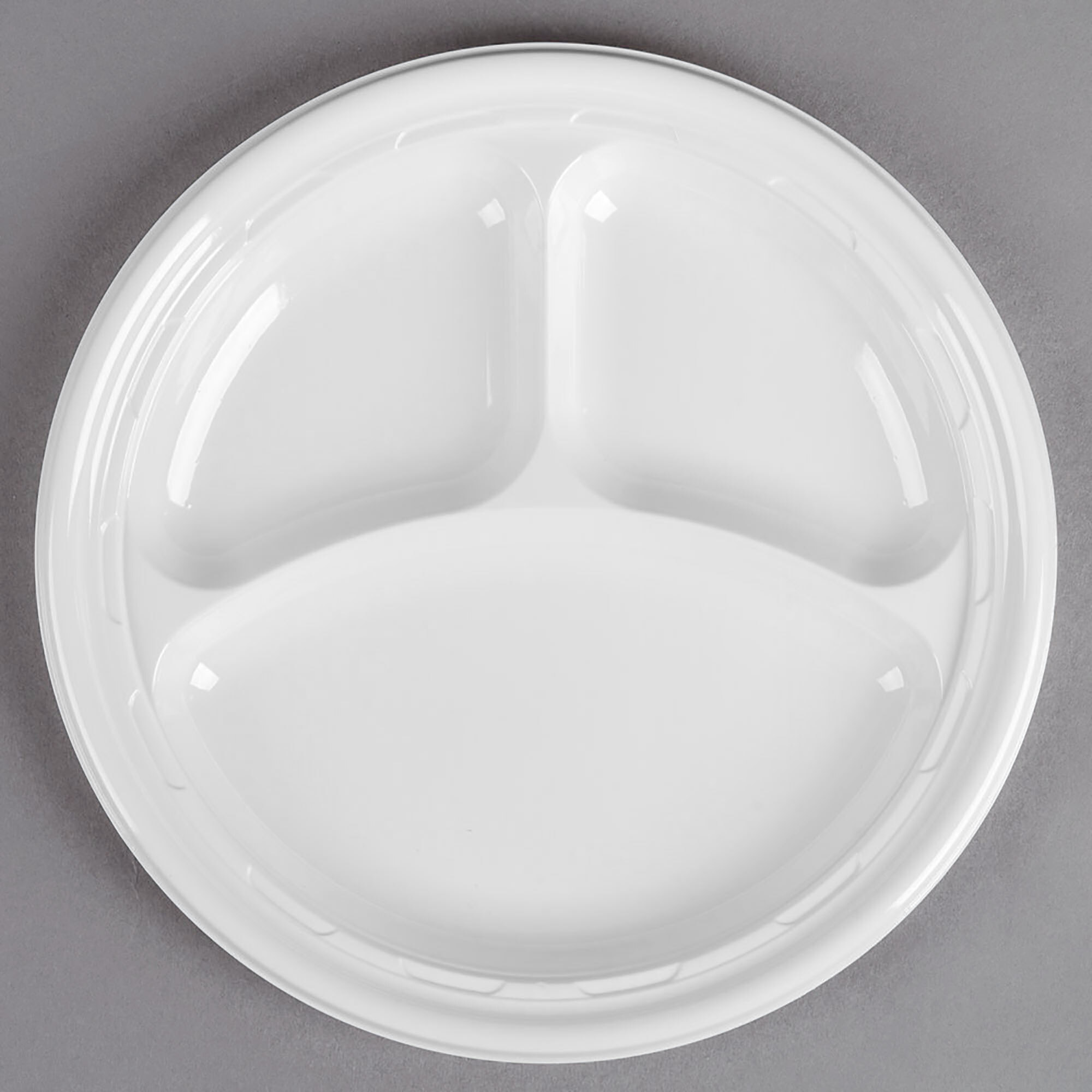 Dart 10CPWF 10 1/4" White 3 Compartment Famous Service Impact Plastic