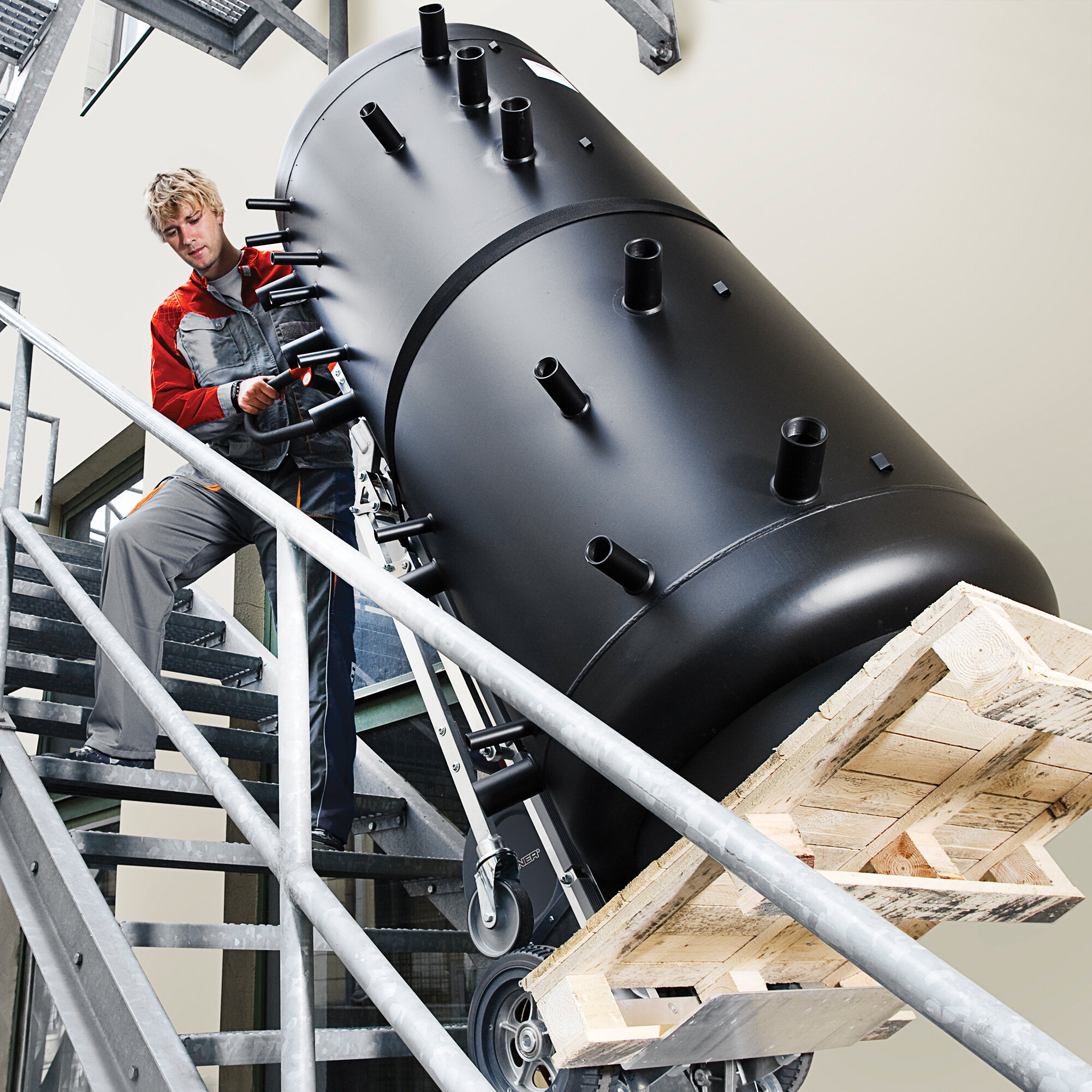 Magliner HDL360U4W HeavyDuty Powered Stair Climbing Hand Truck with