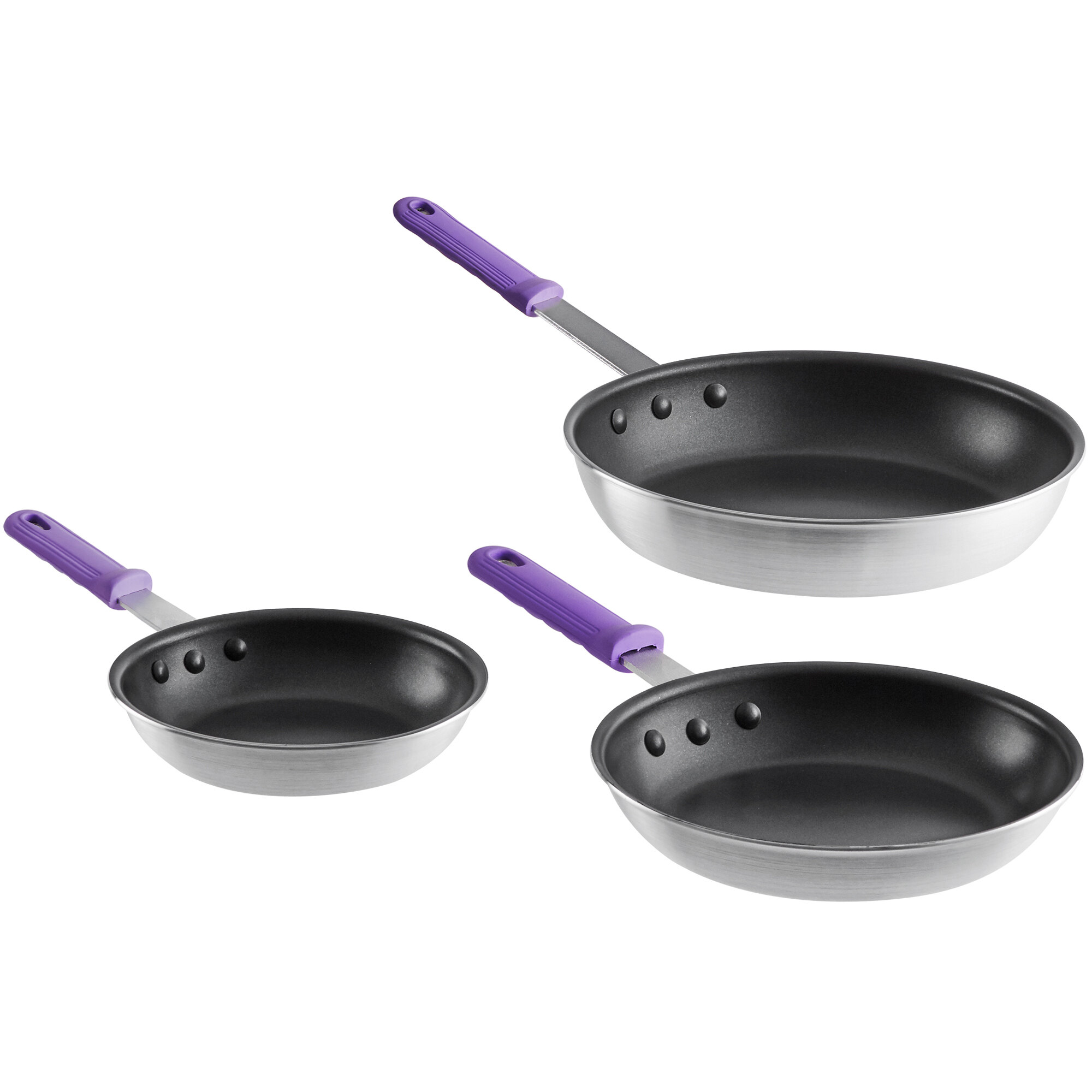 Choice 3Piece Aluminum NonStick Fry Pan Set with Purple AllergenFree