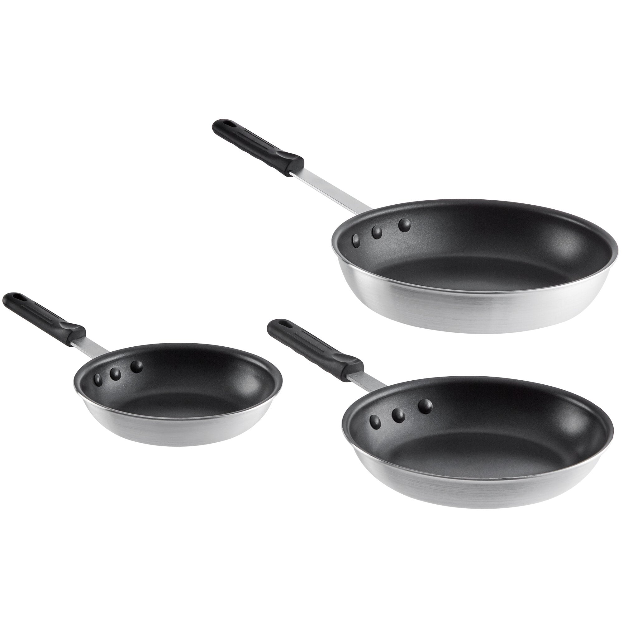 Choice 3Piece Aluminum NonStick Fry Pan Set with Black Silicone