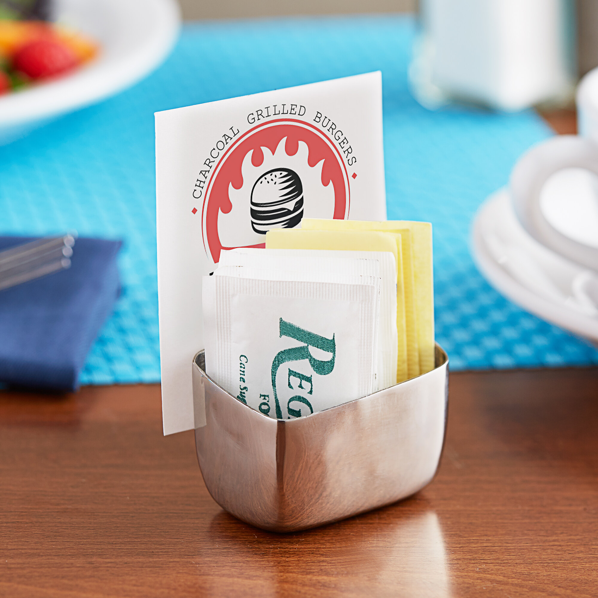 Vollrath 46796 2 1/2" Stainless Steel Condiment Caddy / Card Holder