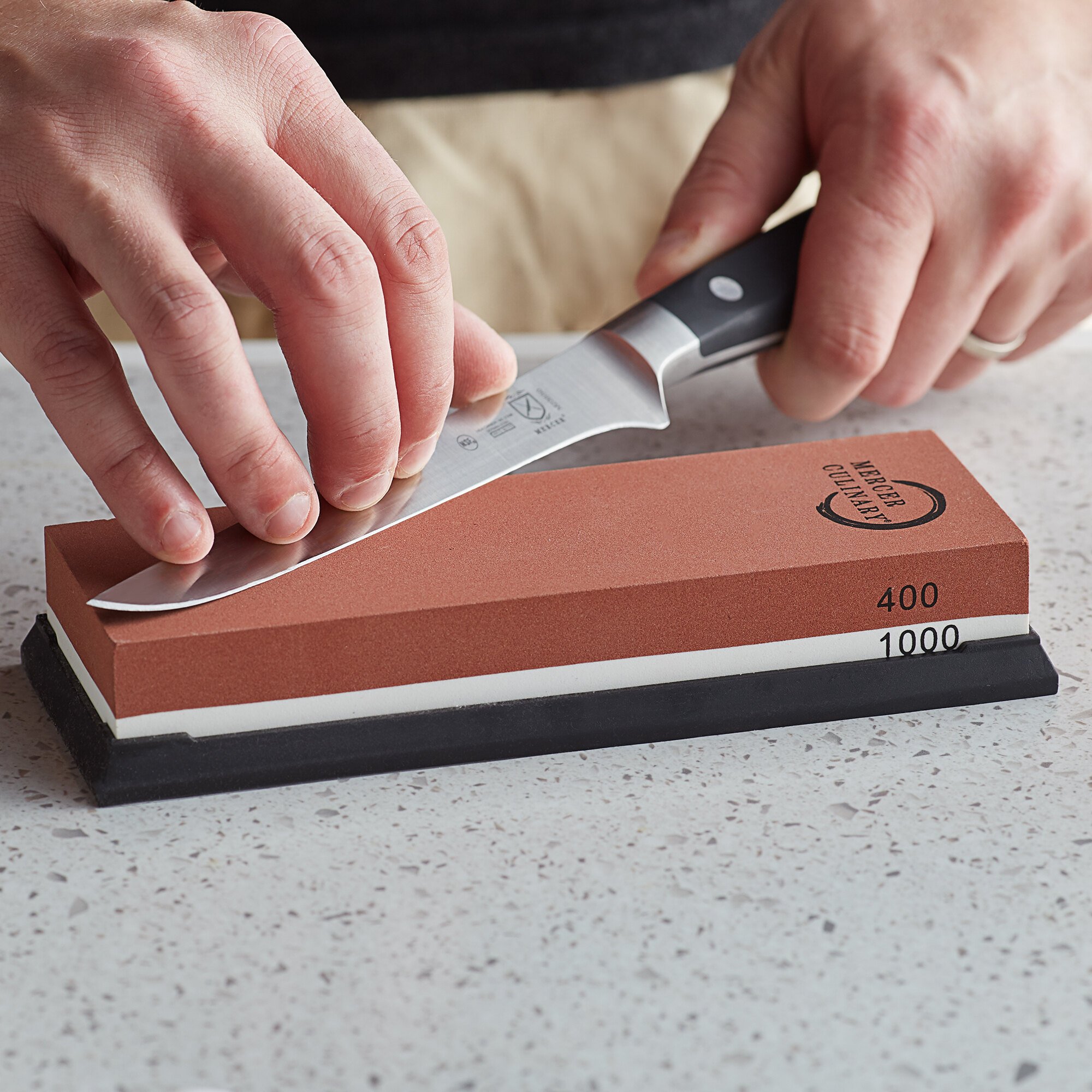 Mercer Culinary M15951 Combination Sharpening Stone 400 / 1000 Grit