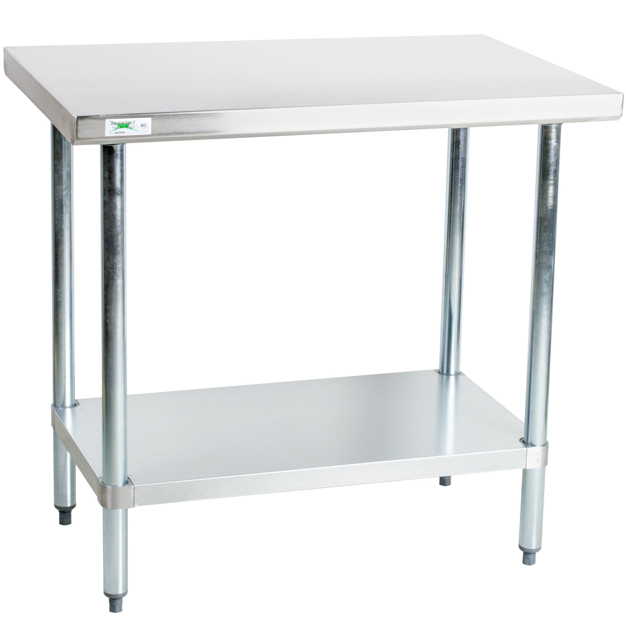 Regency 30" x 36" 18-Gauge 304 Stainless Steel Commercial Work Table Stainless Steel Work Table Legs