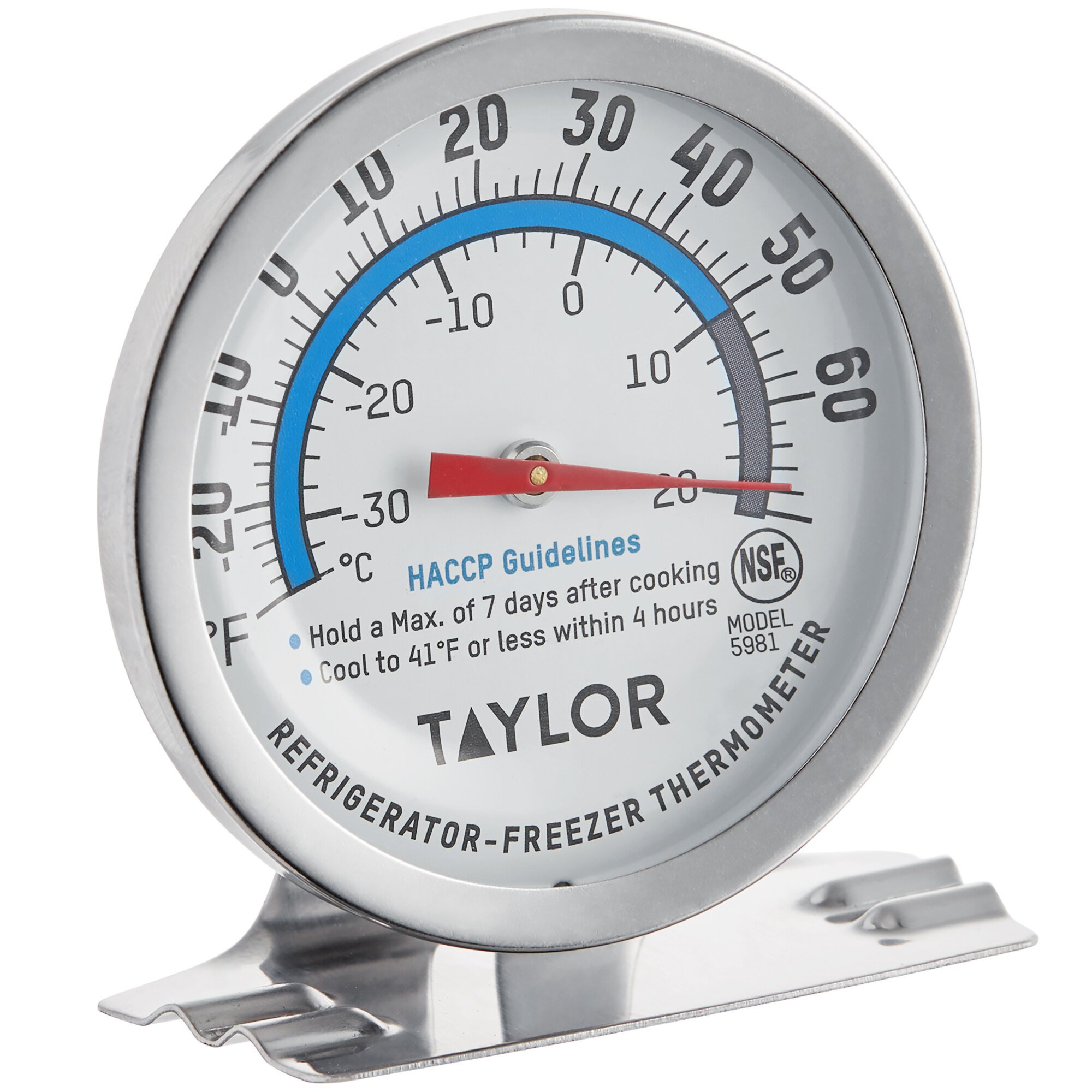 Taylor 5981N 2" Dial Professional Refrigerator / Freezer Thermometer