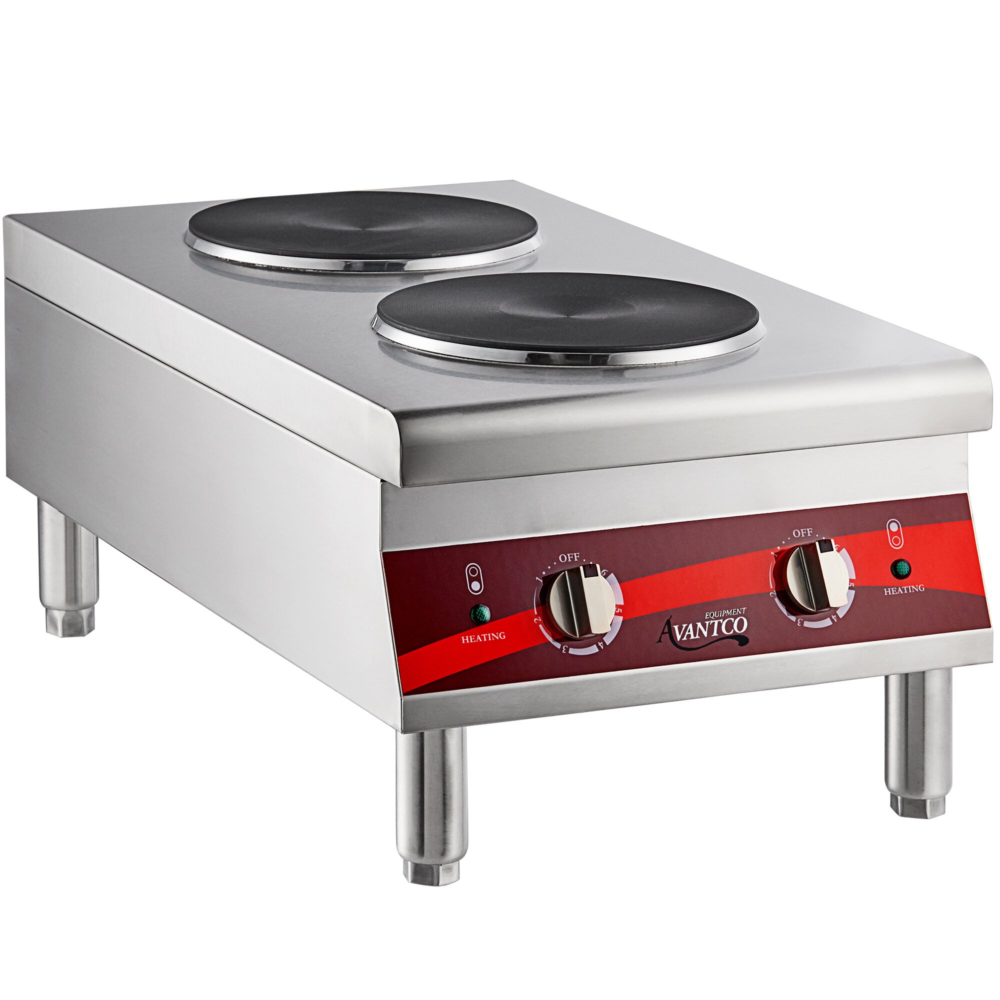 Avantco CER200 Dual Solid FrenchStyle Burner Countertop Electric