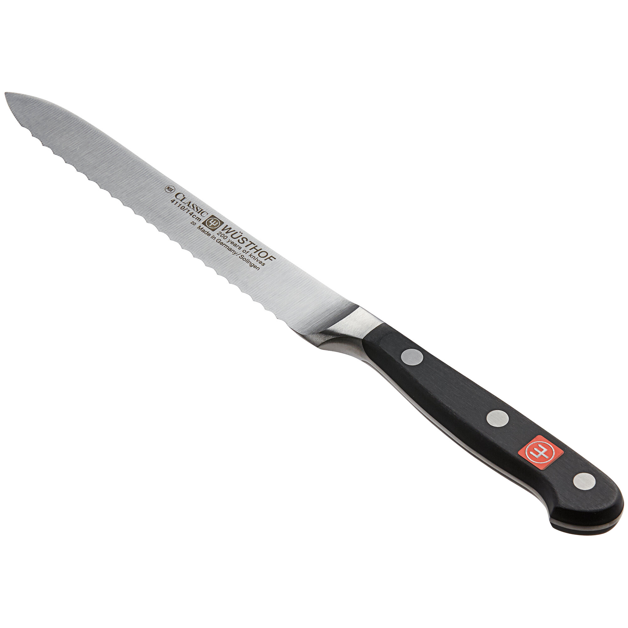 Wusthof 41107 Classic 5" Serrated Utility Knife with POM Handle