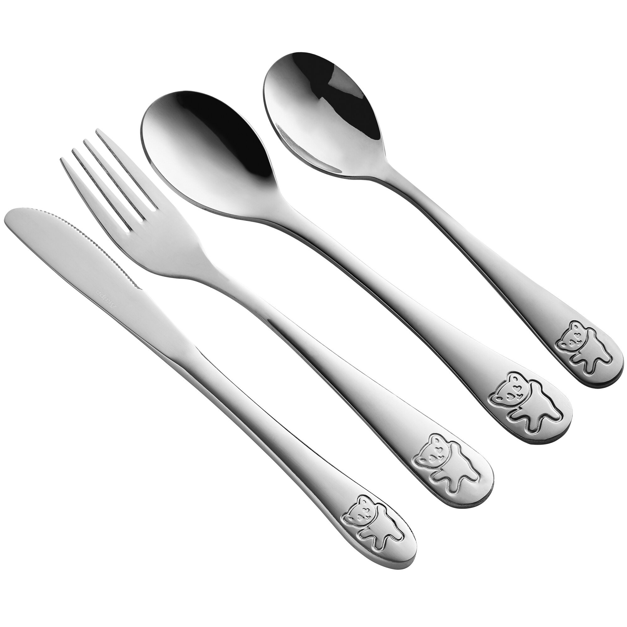 Acopa 18/0 Stainless Steel Medium Weight Children's Flatware Set with Service for 12 48/Pack