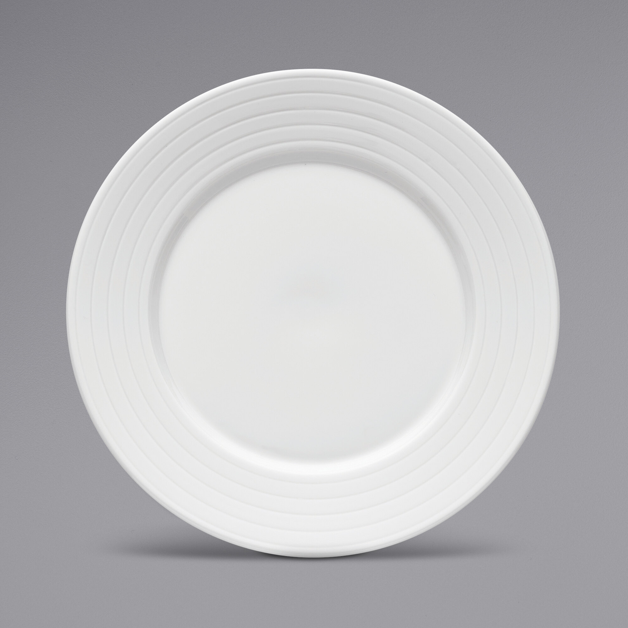 Sant'Andrea R4910000155 Anelli 11" Bright White Embossed Wide Rim Porcelain Dinner Plate by