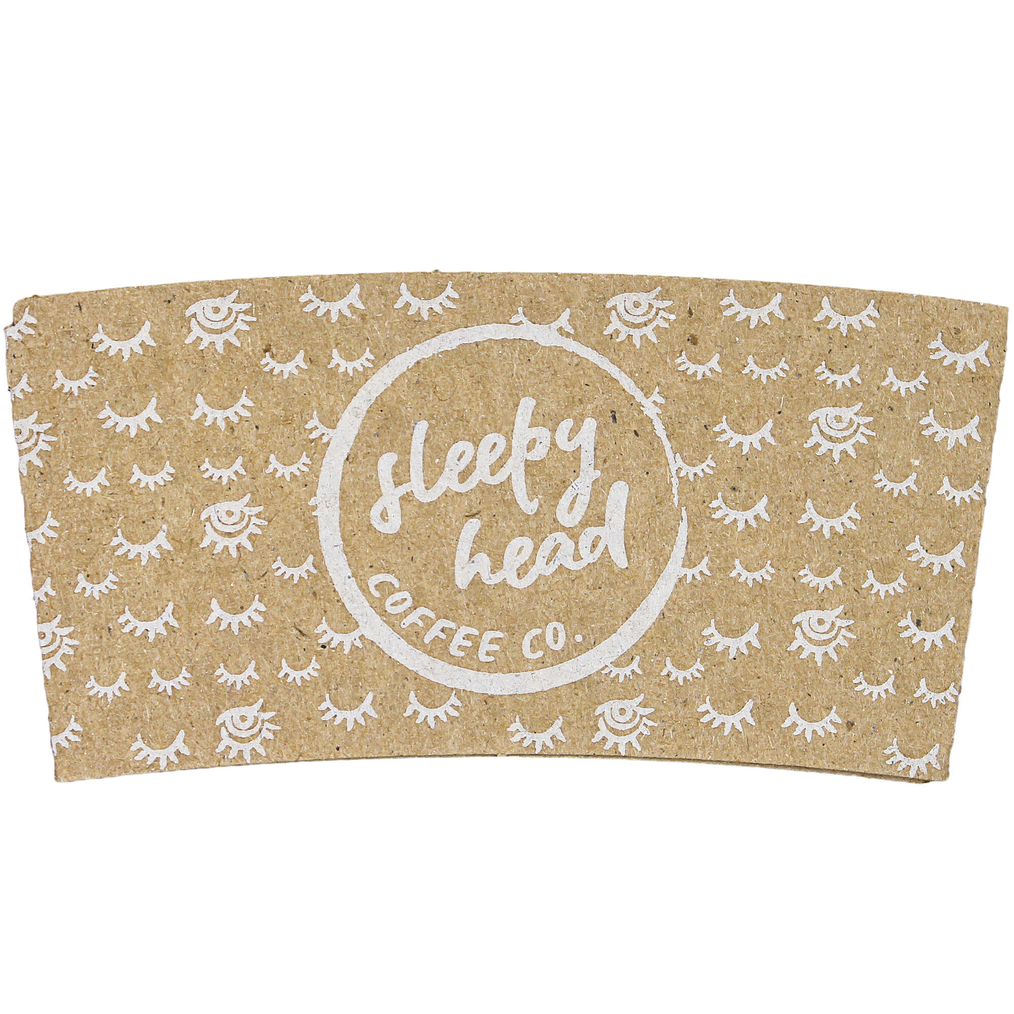 1024 oz. Natural Kraft Customizable Embossed Coffee Cup Sleeve with Flexo Print Ink 2400/Case