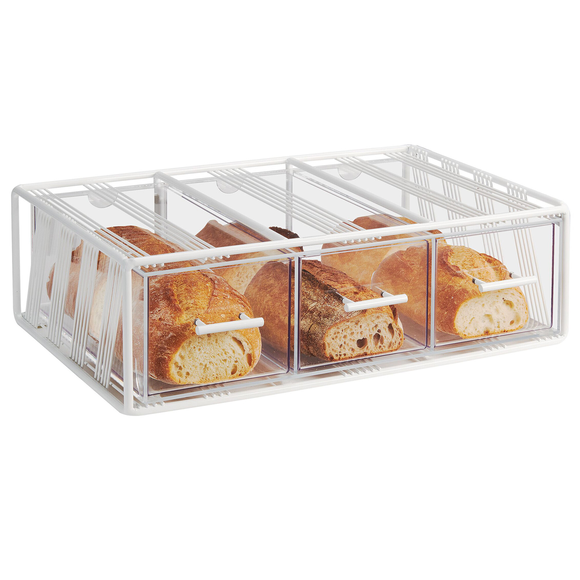 CalMil 411915 Portland White 3Drawer Bread Display Case 22 1/4" x