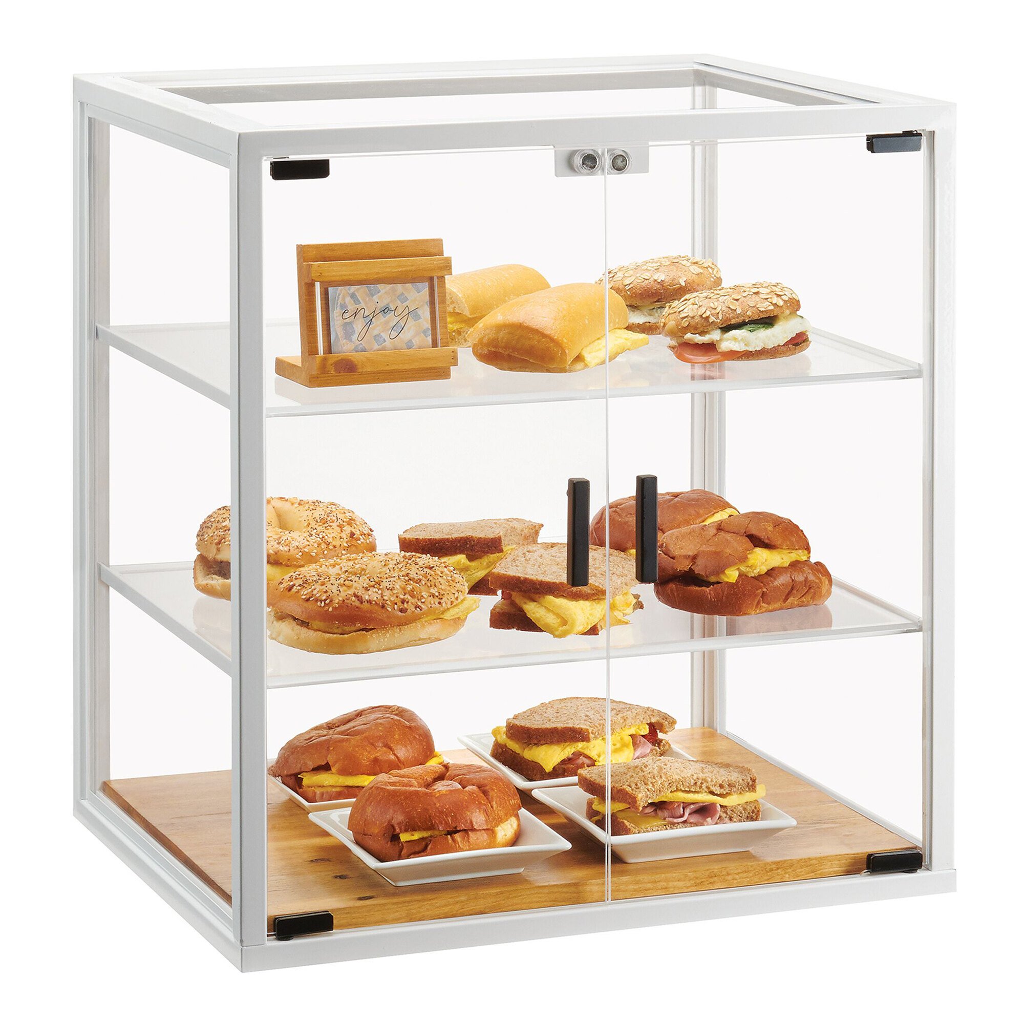 CalMil 431215 Monterey White Bakery Display Case 21" x 17" x 23 1/4"