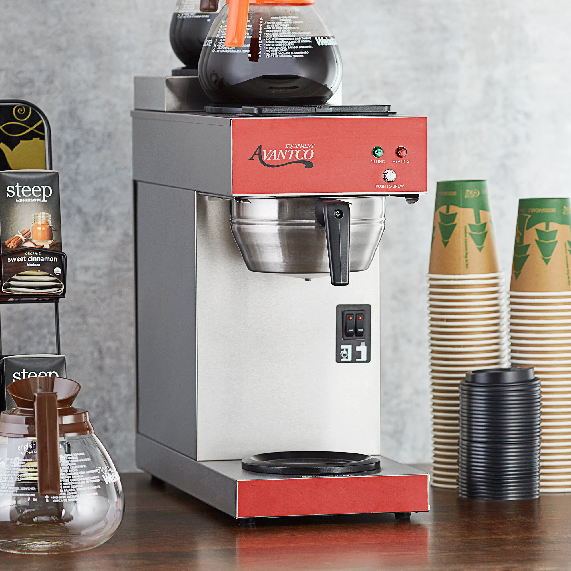 Avantco CMA1L2U Automatic Coffee Maker with 3 Decanter Warmers 120V