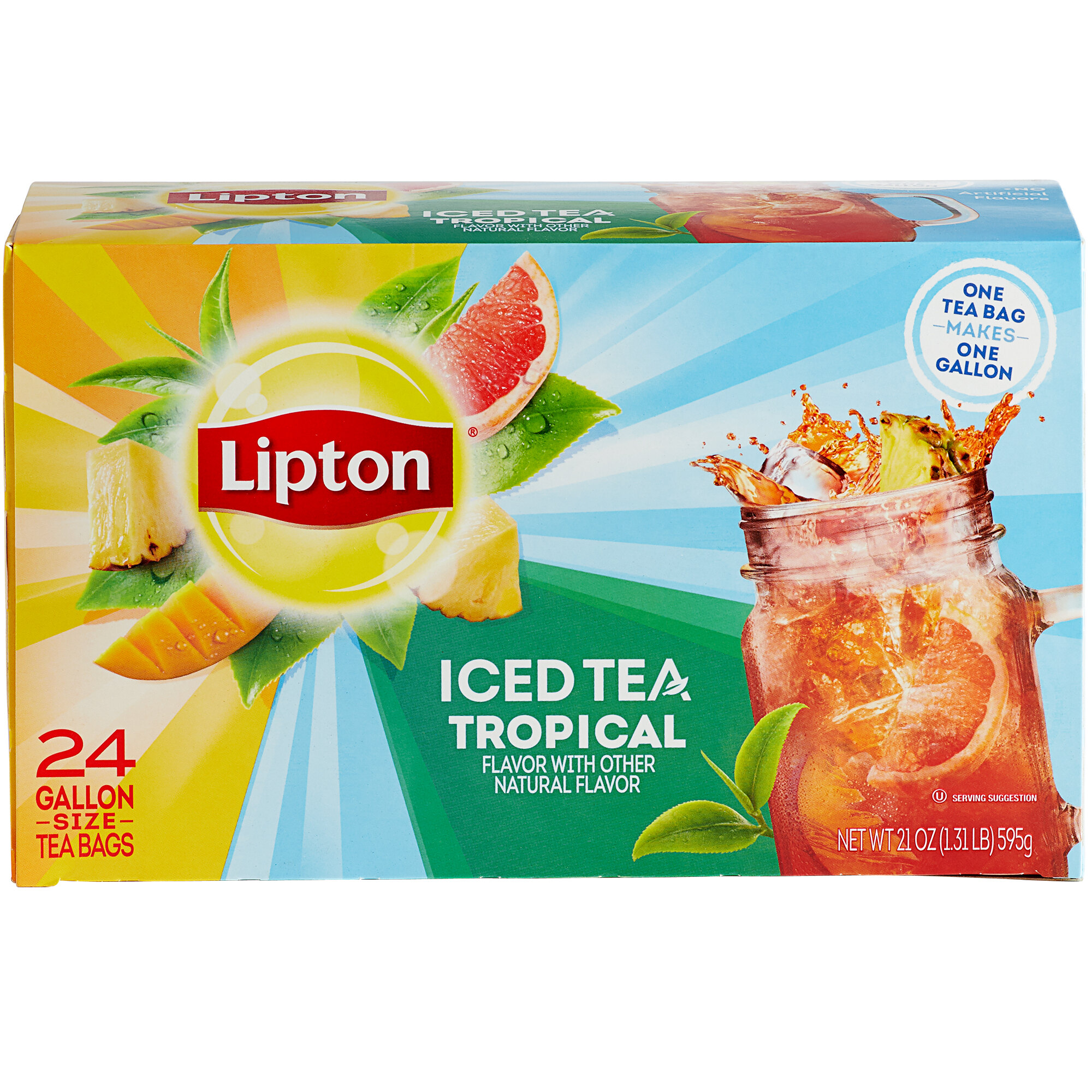 Lipton 24Count Pack 1 Gallon Tropical Black Iced Tea Filter Bags 2/Case