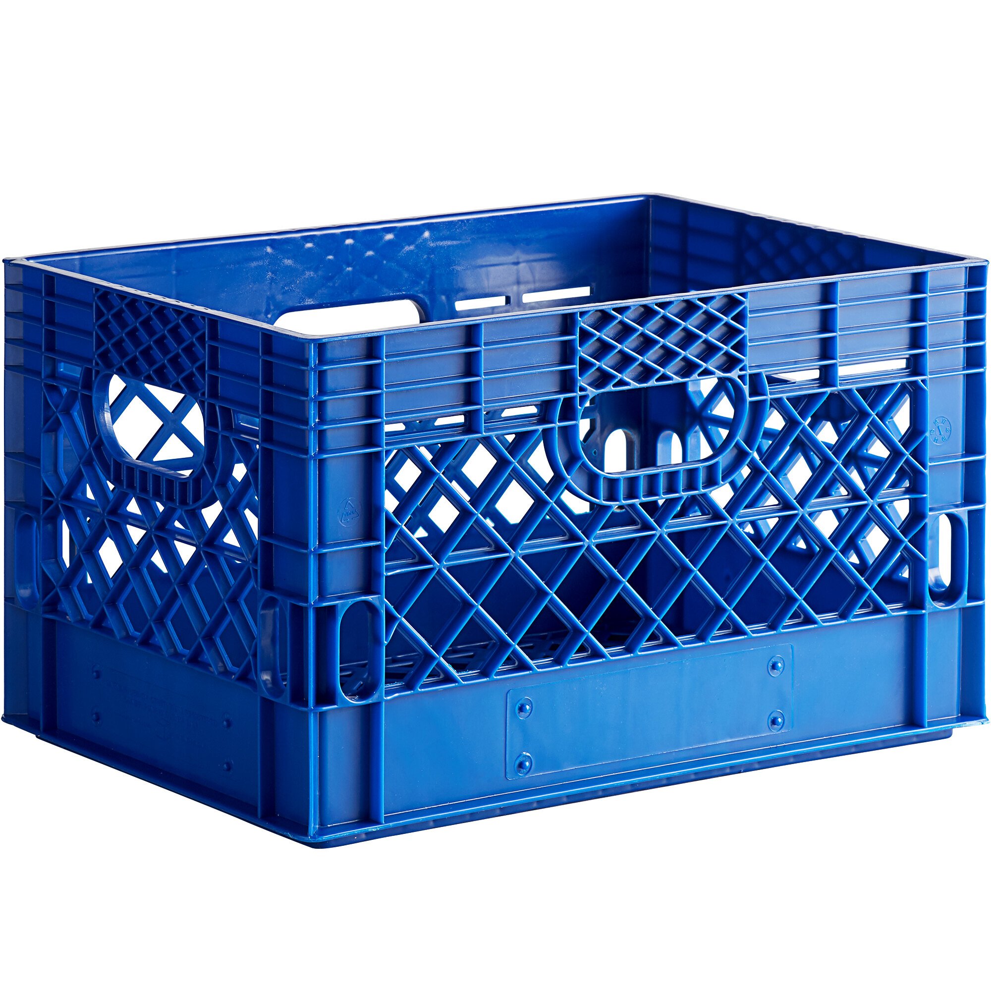 Blue 24 Qt. Customizable Rectangular Milk Crate 18 3/4" x 13" x 11"