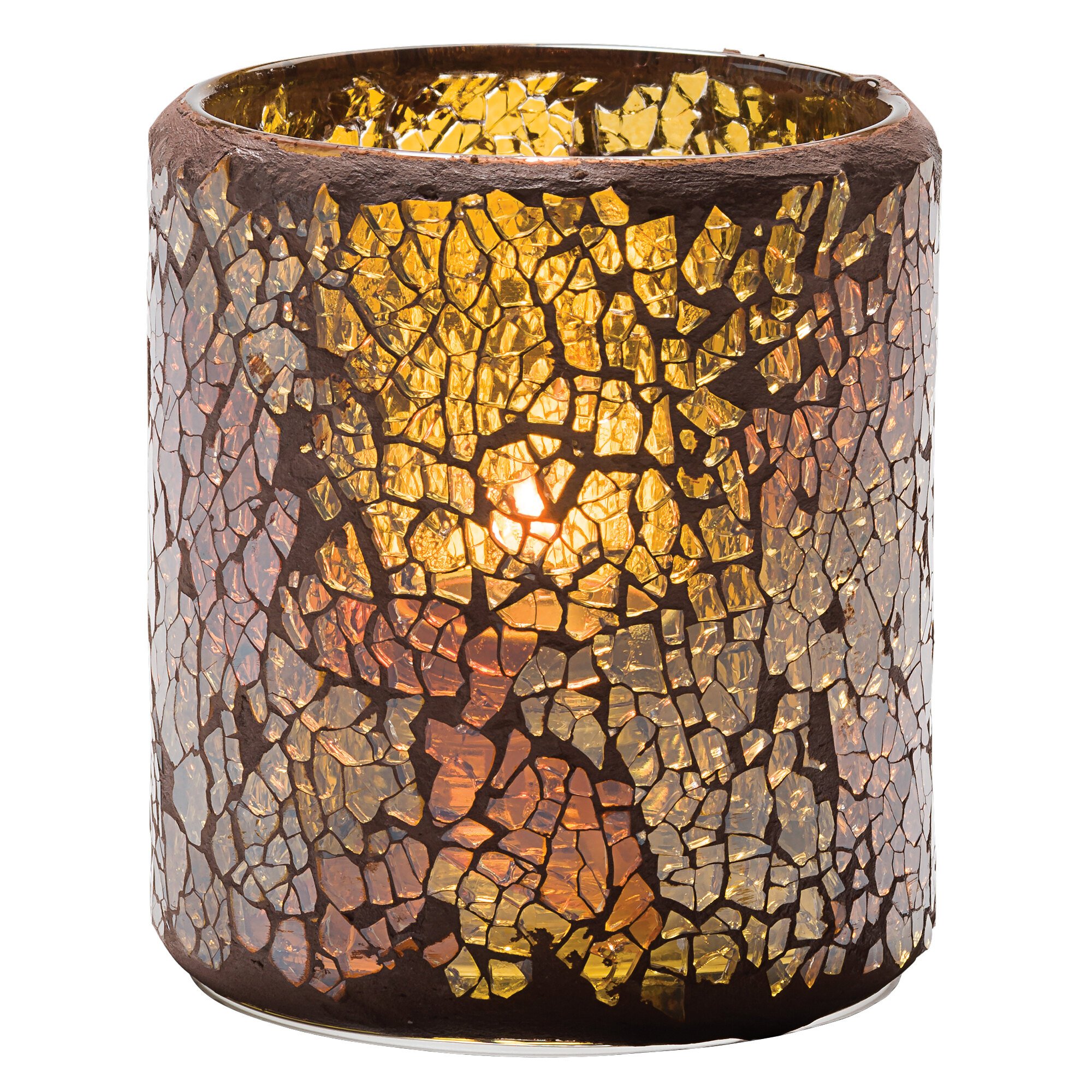Hollowick 6301G Crackle Gold Glass Votive