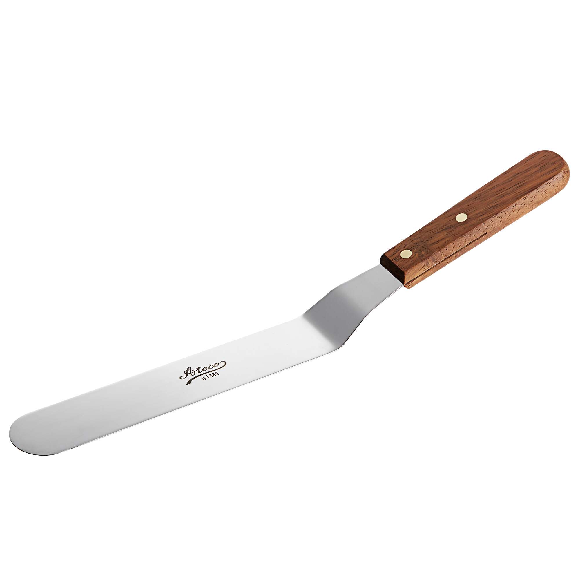 Ateco 1389 9 3/4" Blade Offset Baking / Icing Spatula with Wood Handle