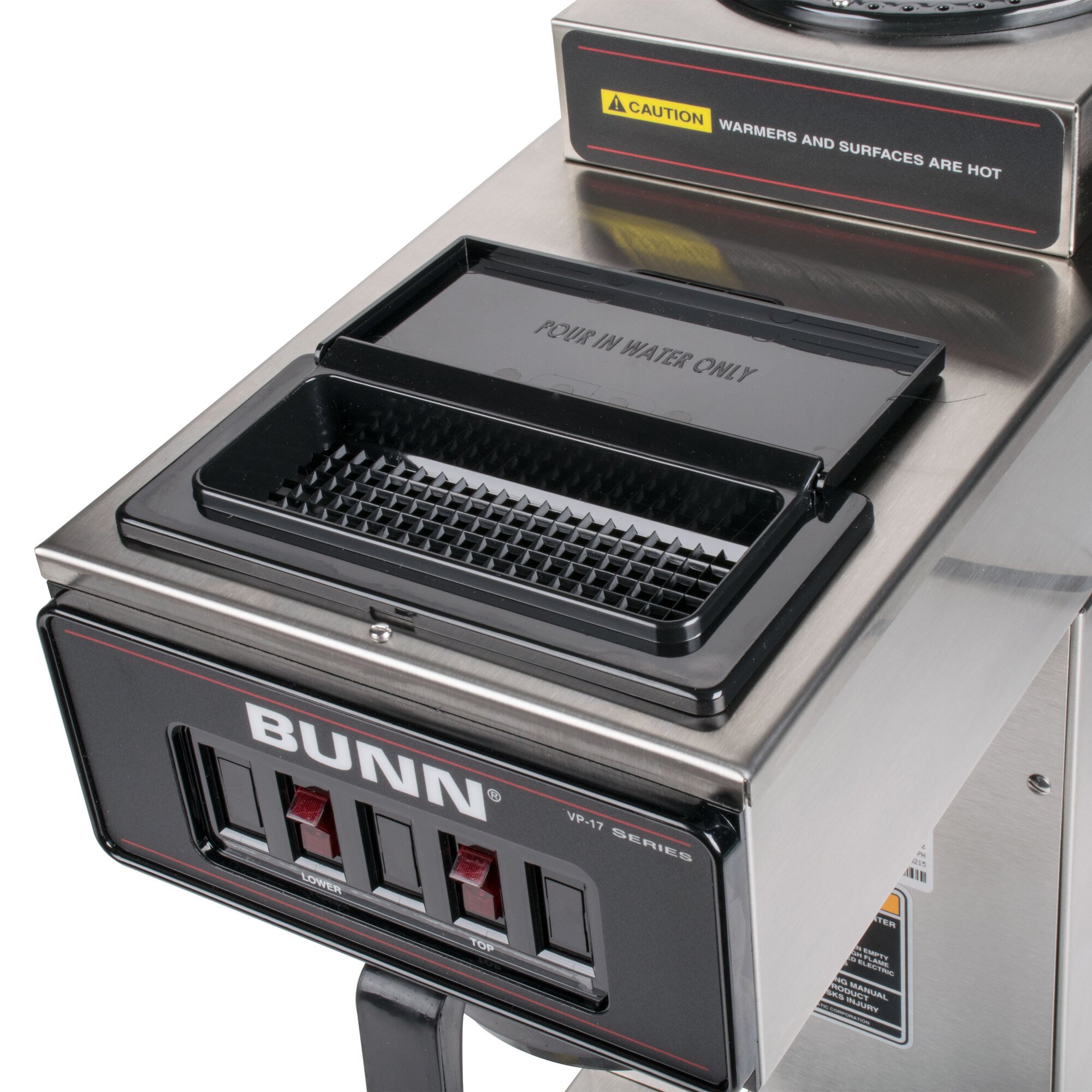 Bunn 13300.0002 VP172 SS Low Profile Pourover Coffee Brewer with 2 Warmers