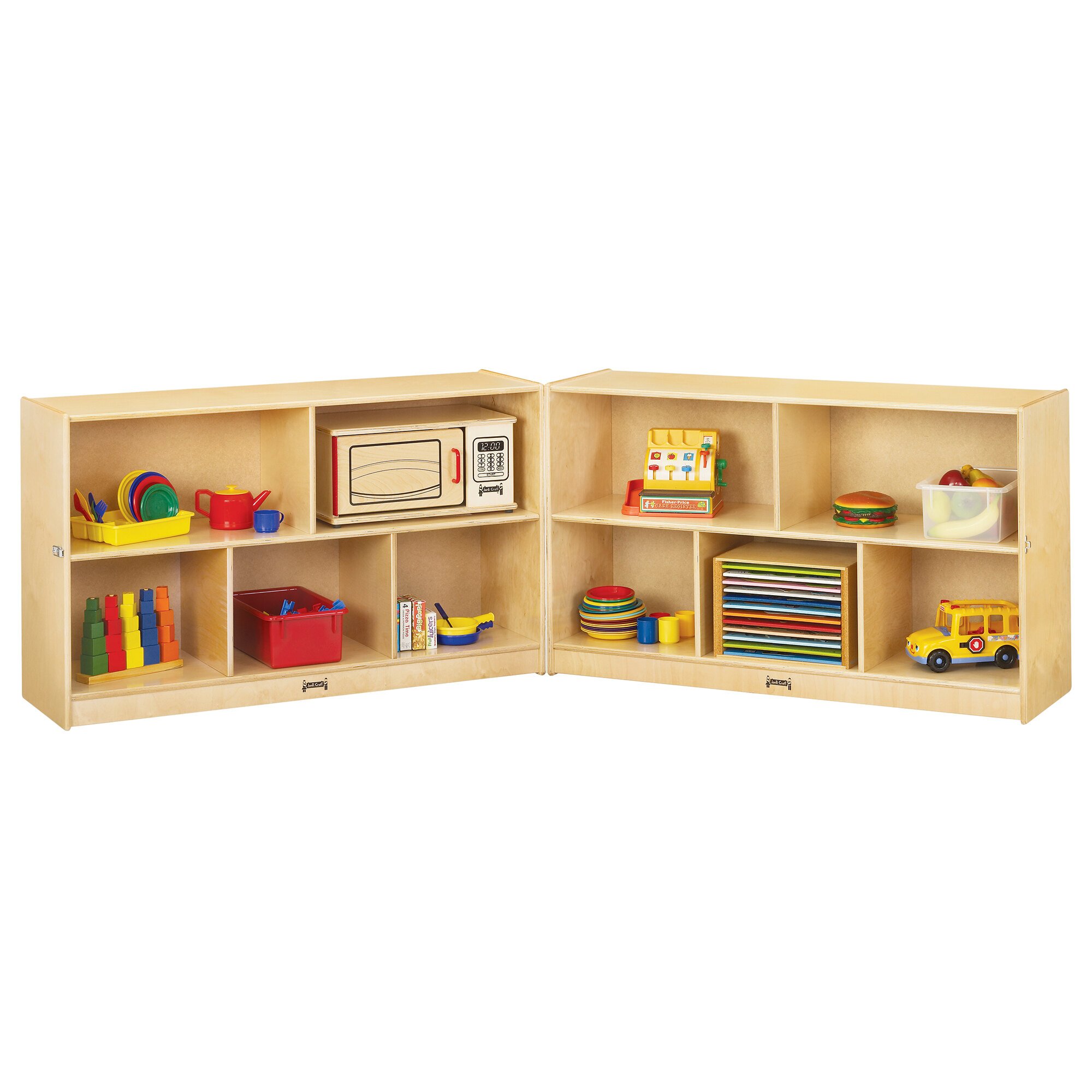 JontiCraft Baltic Birch 0292JC FoldnLock 96" x 15" x 29 1/2" Low Mobile 10Cubbie Wood