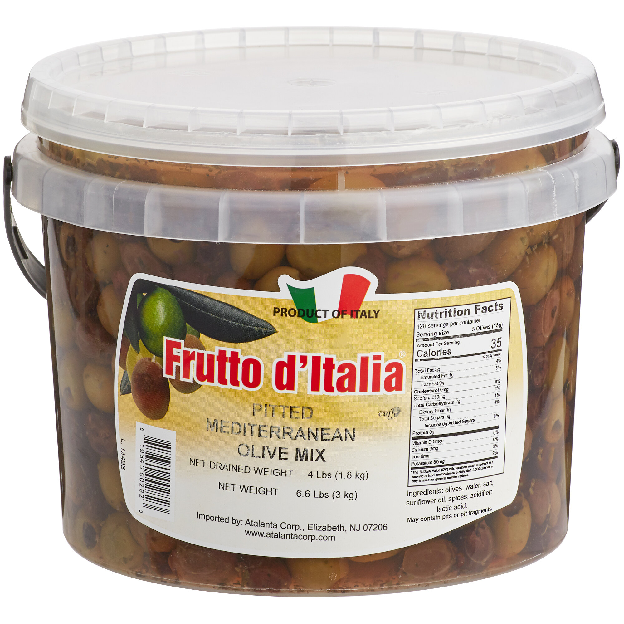 Frutto d'Italia Pitted Mediterranean Olive Mix 215/225 Count 4 lb. (1