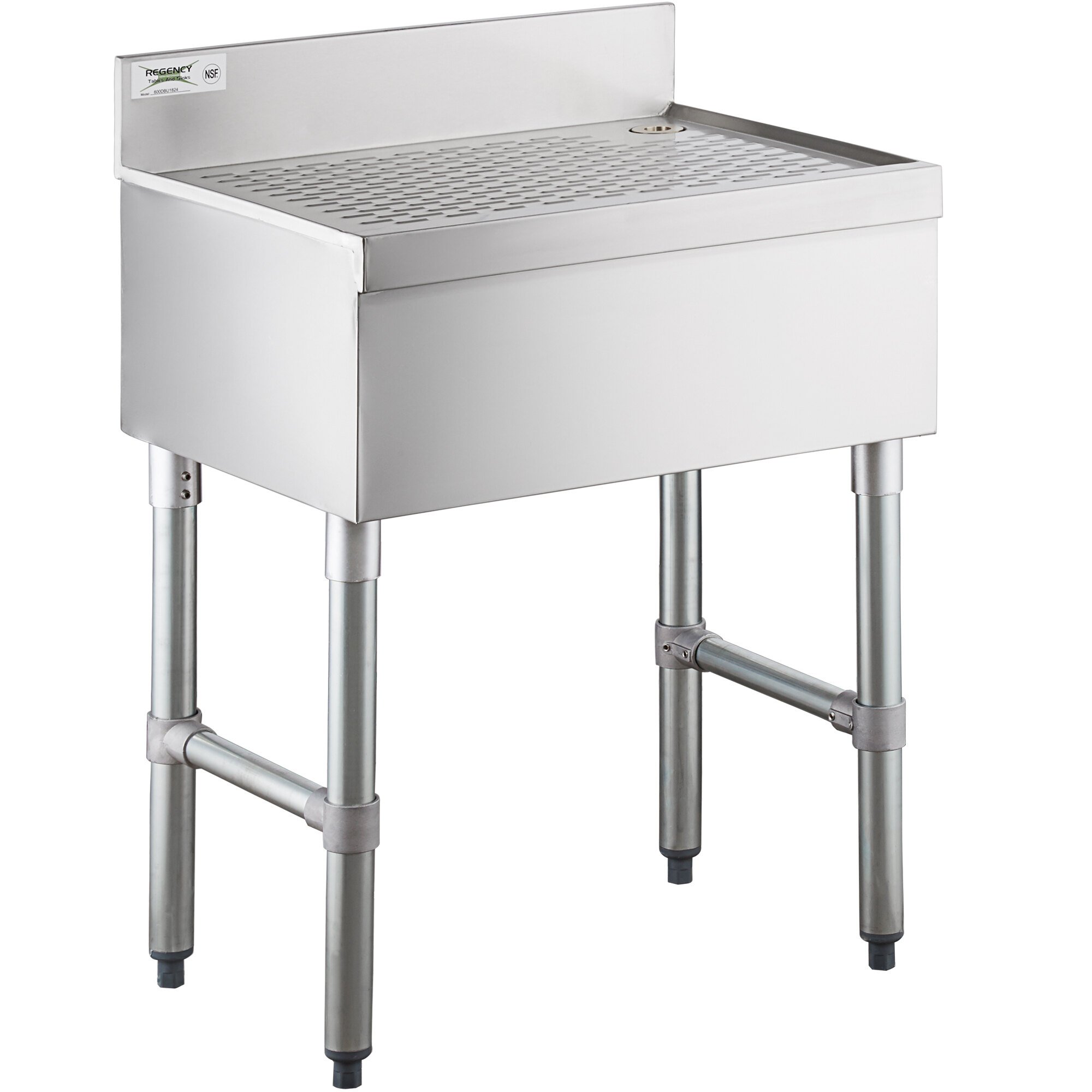 Regency Stainless Steel Underbar Drainboard 24" x 18"