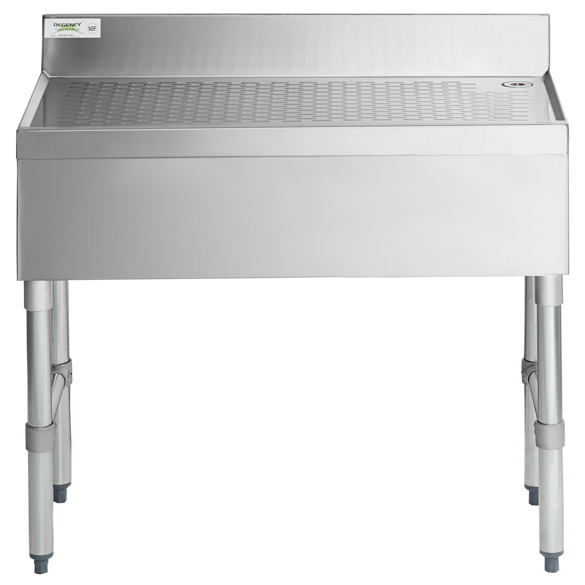 Regency Stainless Steel Underbar Drainboard 36" x 18"