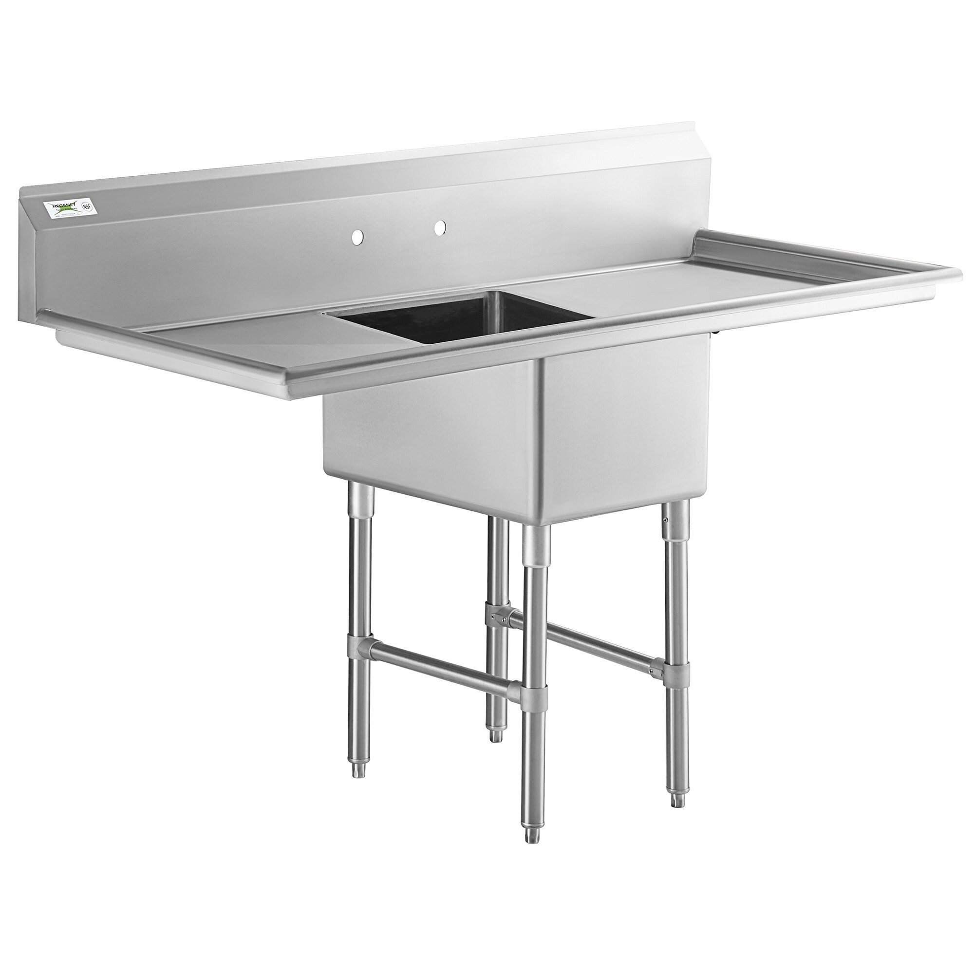 Regency 65" 16Gauge Stainless Steel One Compartment Commercial Sink