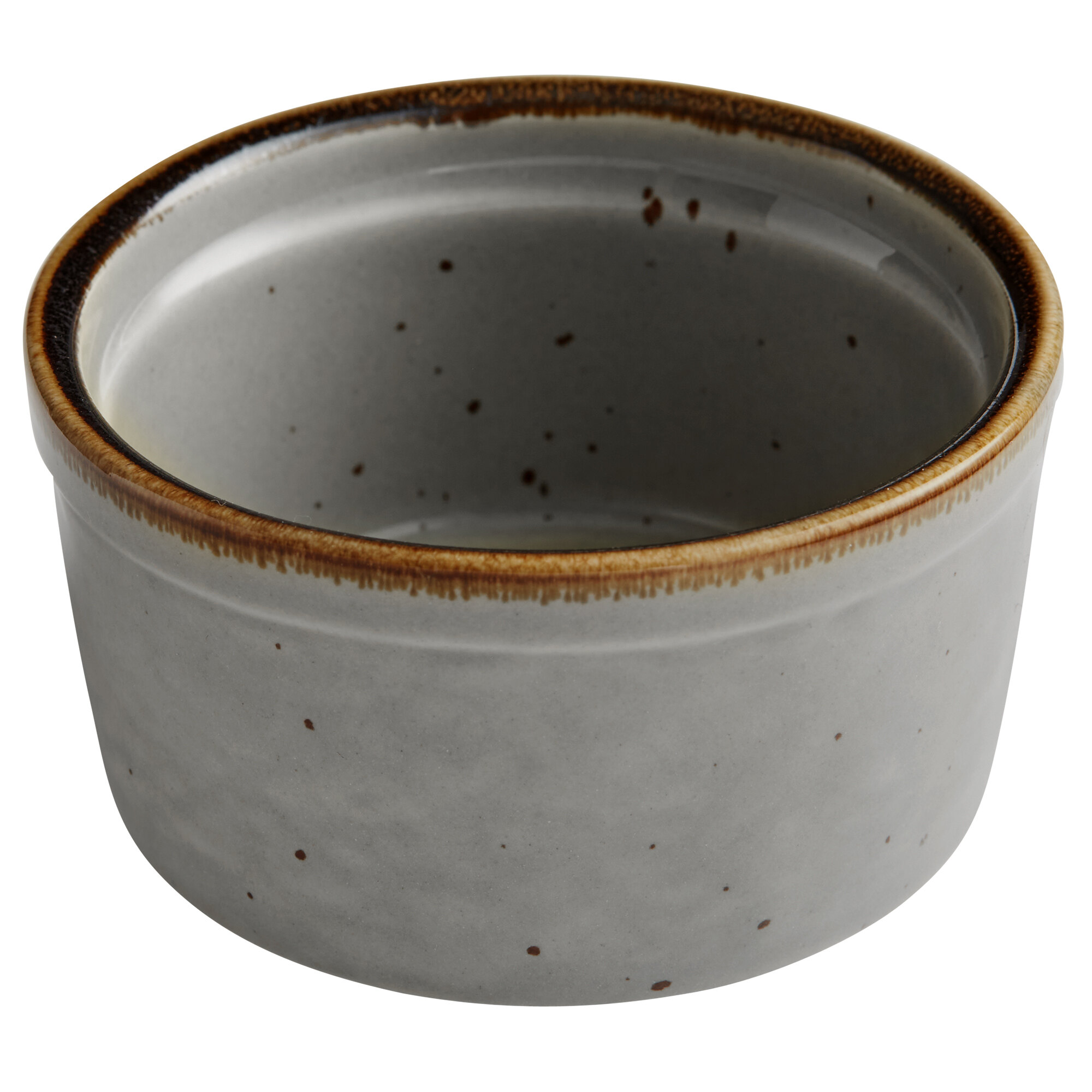 Acopa Keystone 4 oz. Granite Gray Stoneware Ramekin 72/Case