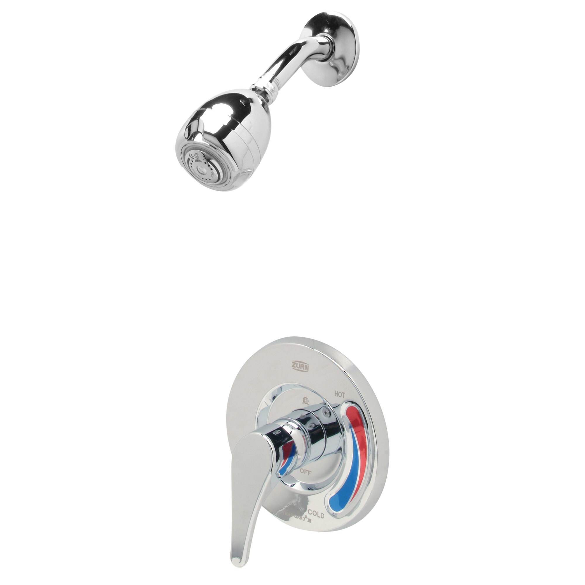 Zurn Z7301SSMT TempGard Chrome Plated Shower Head and Valve 2.5 GPM
