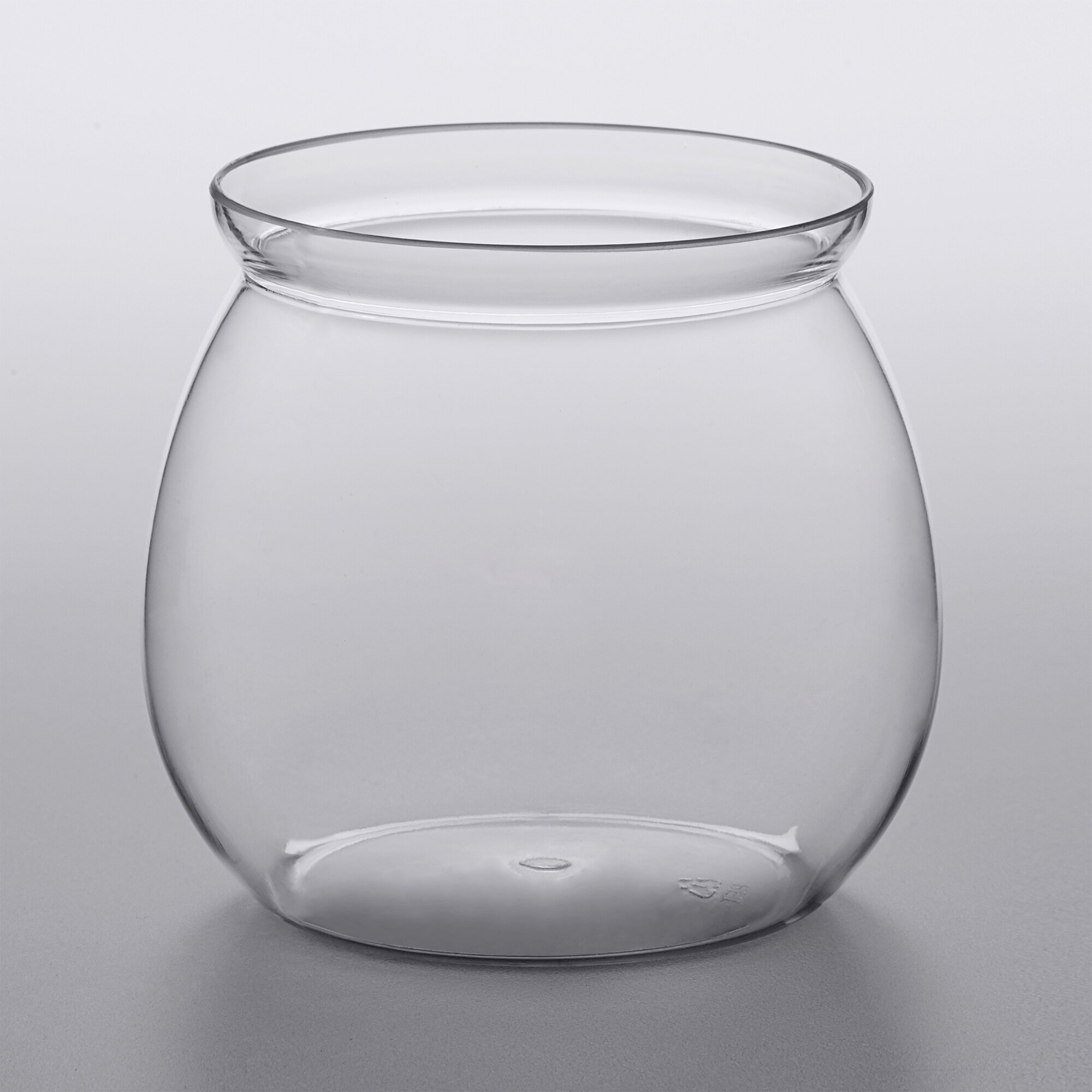 Visions 20 oz. Clear Plastic Stemless Fish Bowl Glass - 6/Pack