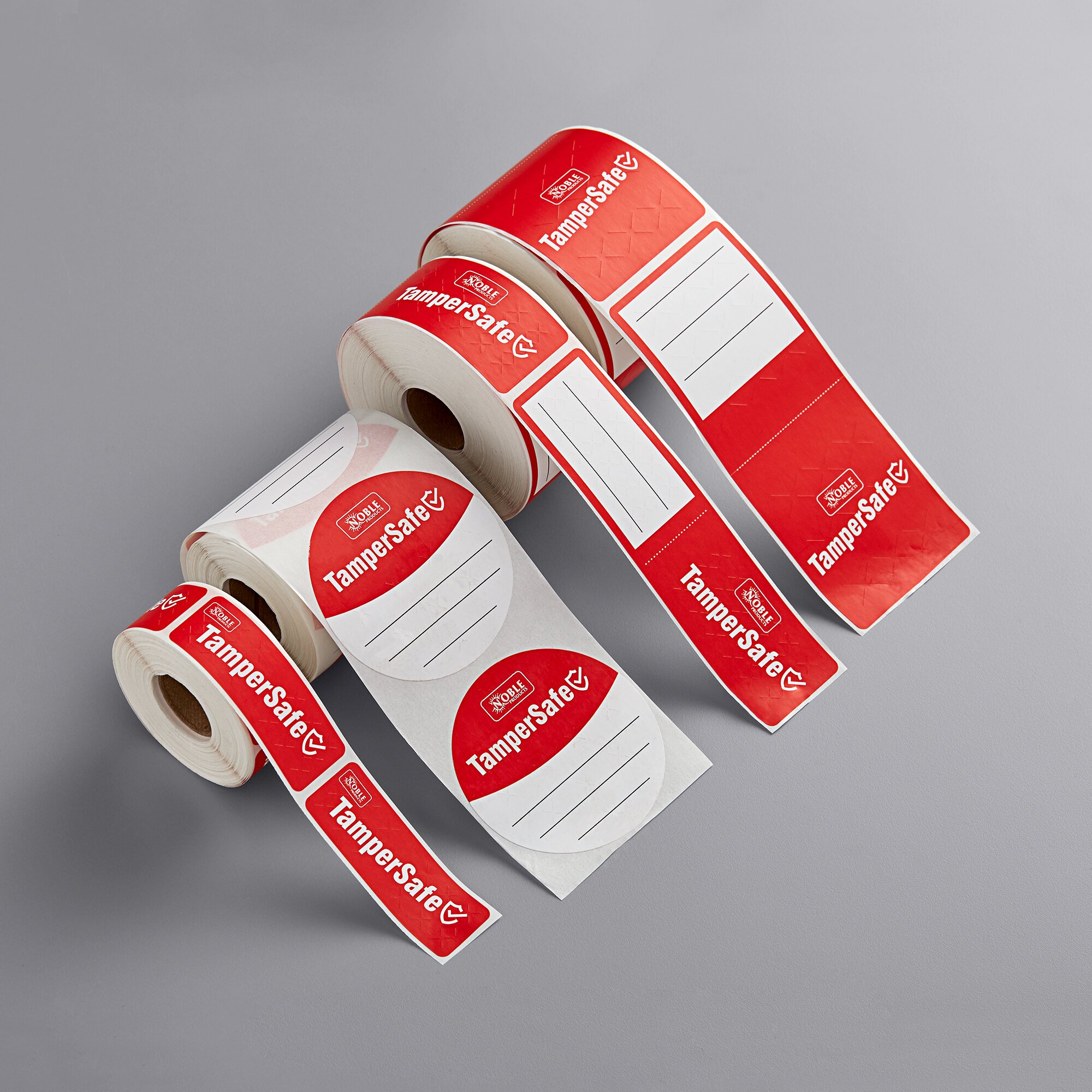 TamperSafe 3" Round Customizable Red Paper TamperEvident Label 250/Roll