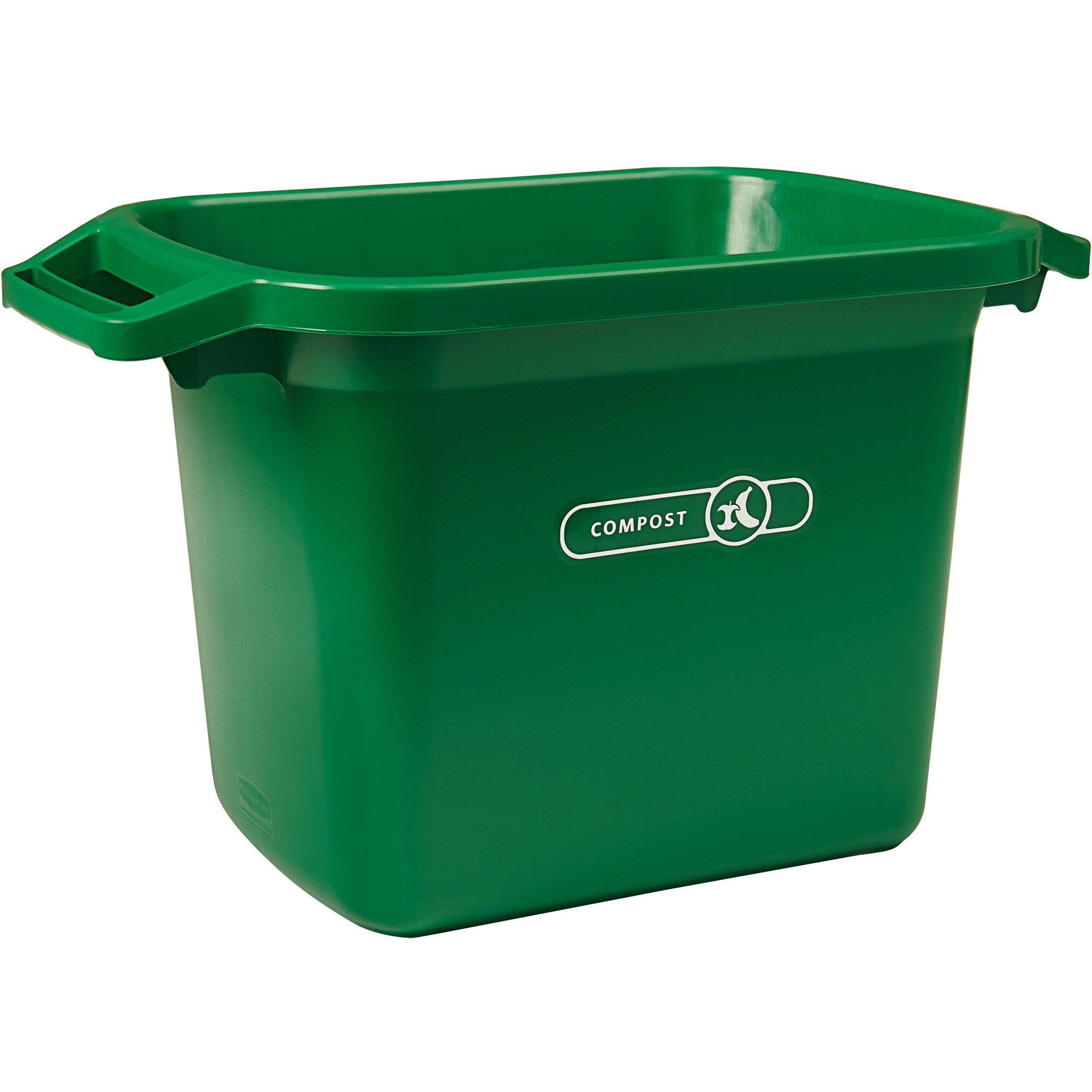 Rubbermaid 2055573 5.5 Gallon Green Rectangular Compost Bin