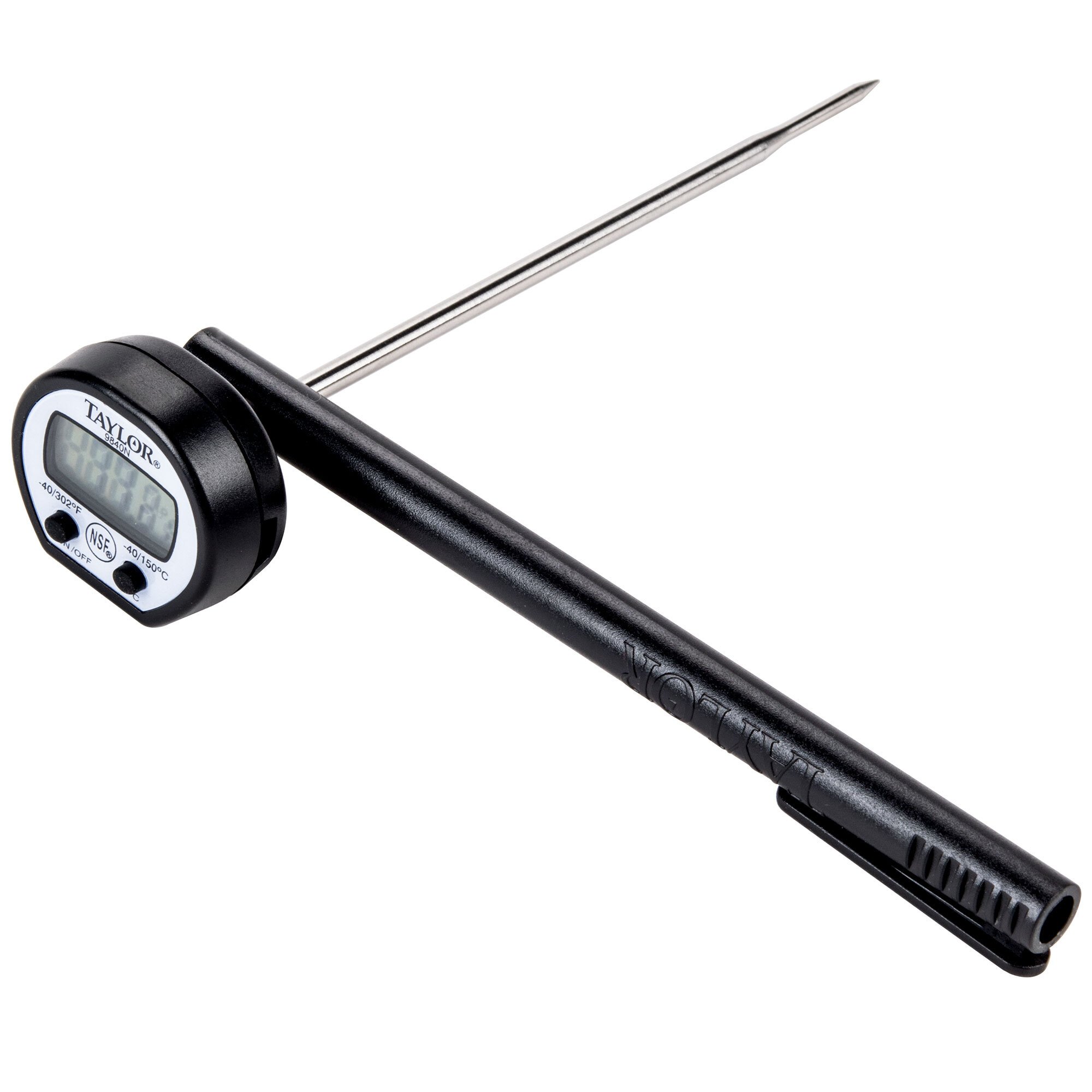 Taylor 9840RB 4 3/4" Digital Pocket Probe Thermometer with Rubber Boot