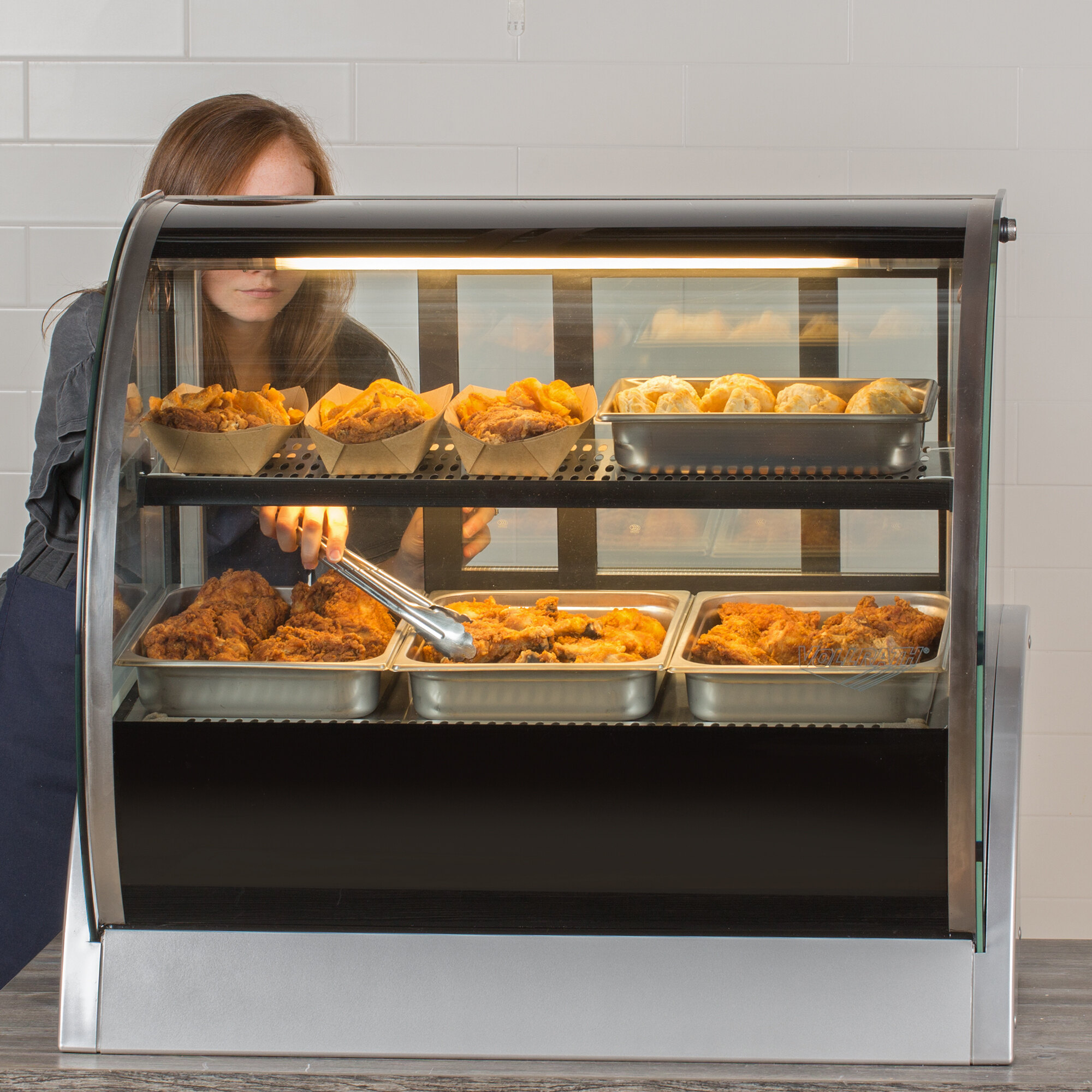 Vollrath 40855 36" Curved Glass Heated Countertop Display