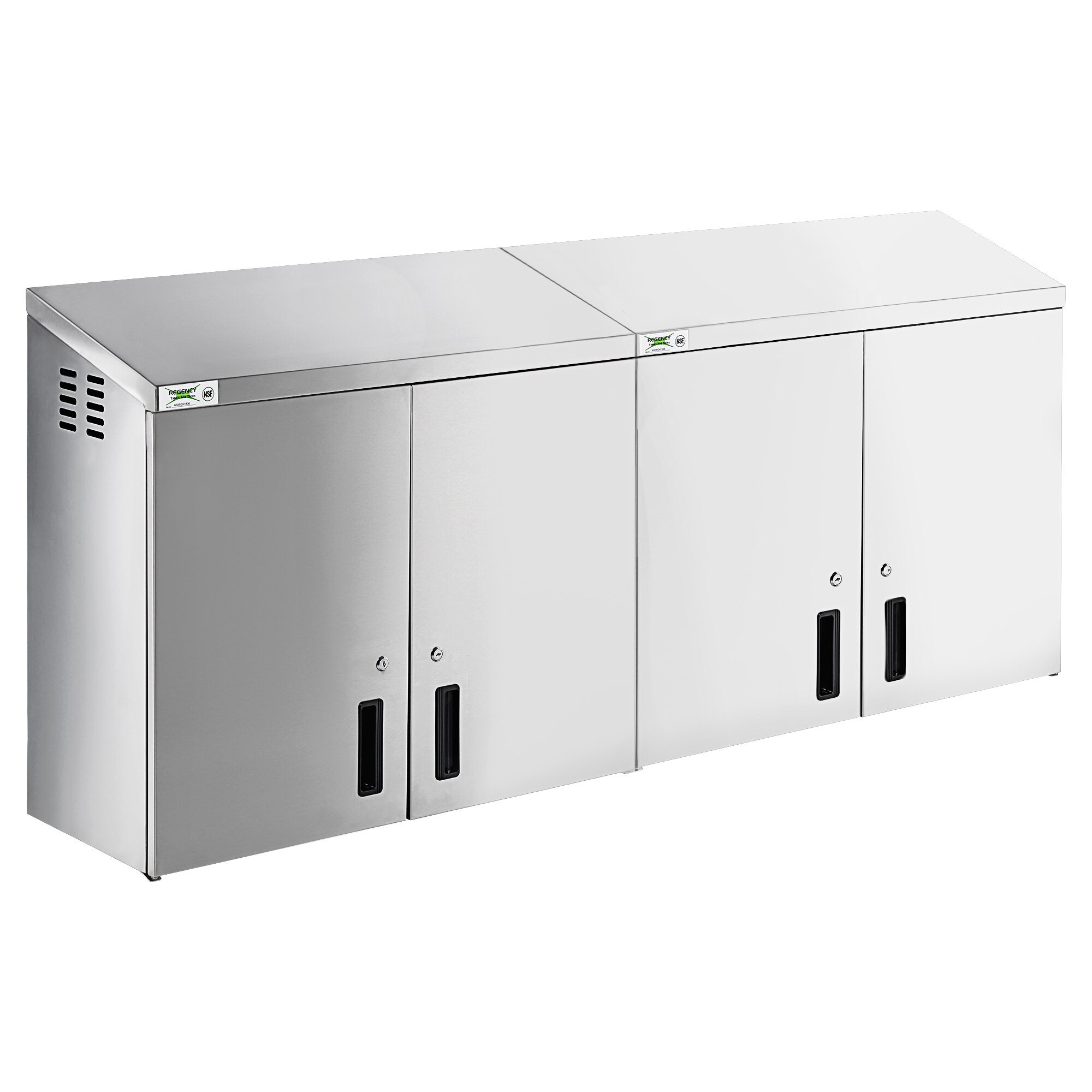 Regency 72" Stainless Steel Wall with Hinged Doors