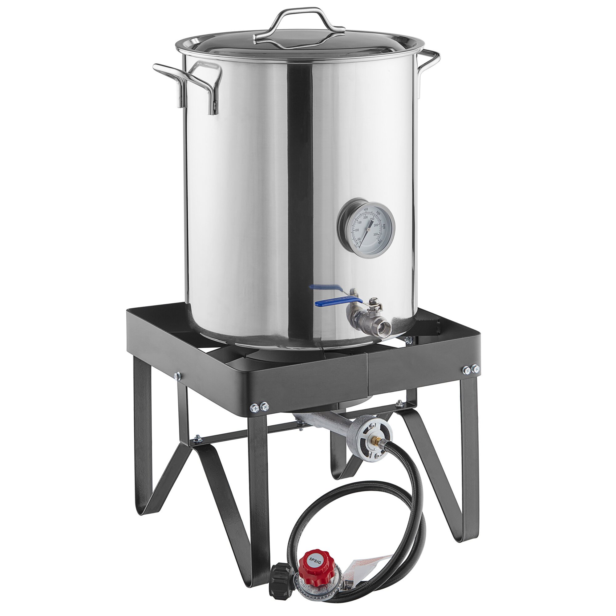 Backyard Pro BREWKIT1 Brewing Kit with Square Single Burner Outdoor Patio Stove / Range and 40