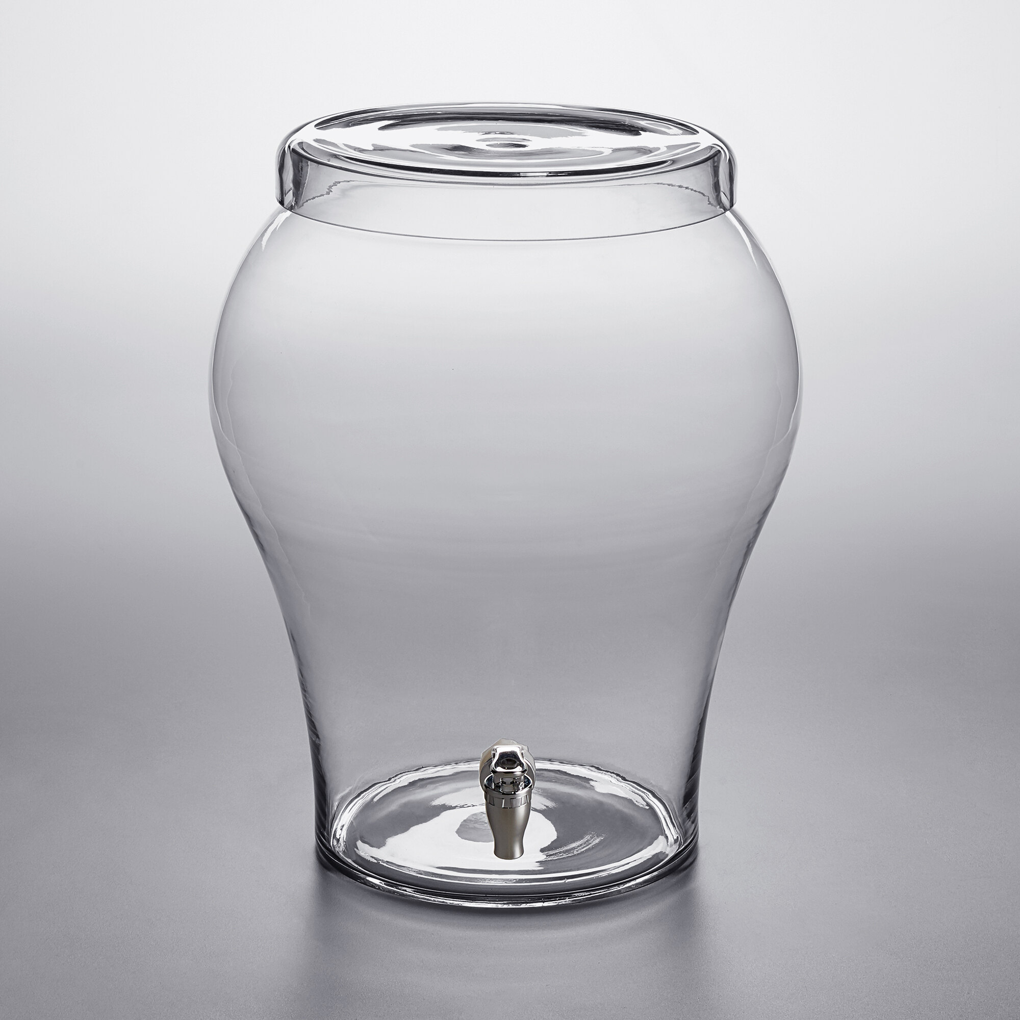 Acopa 5 Gallon Curved Glass Beverage Dispenser with Glass Lid and Spigot