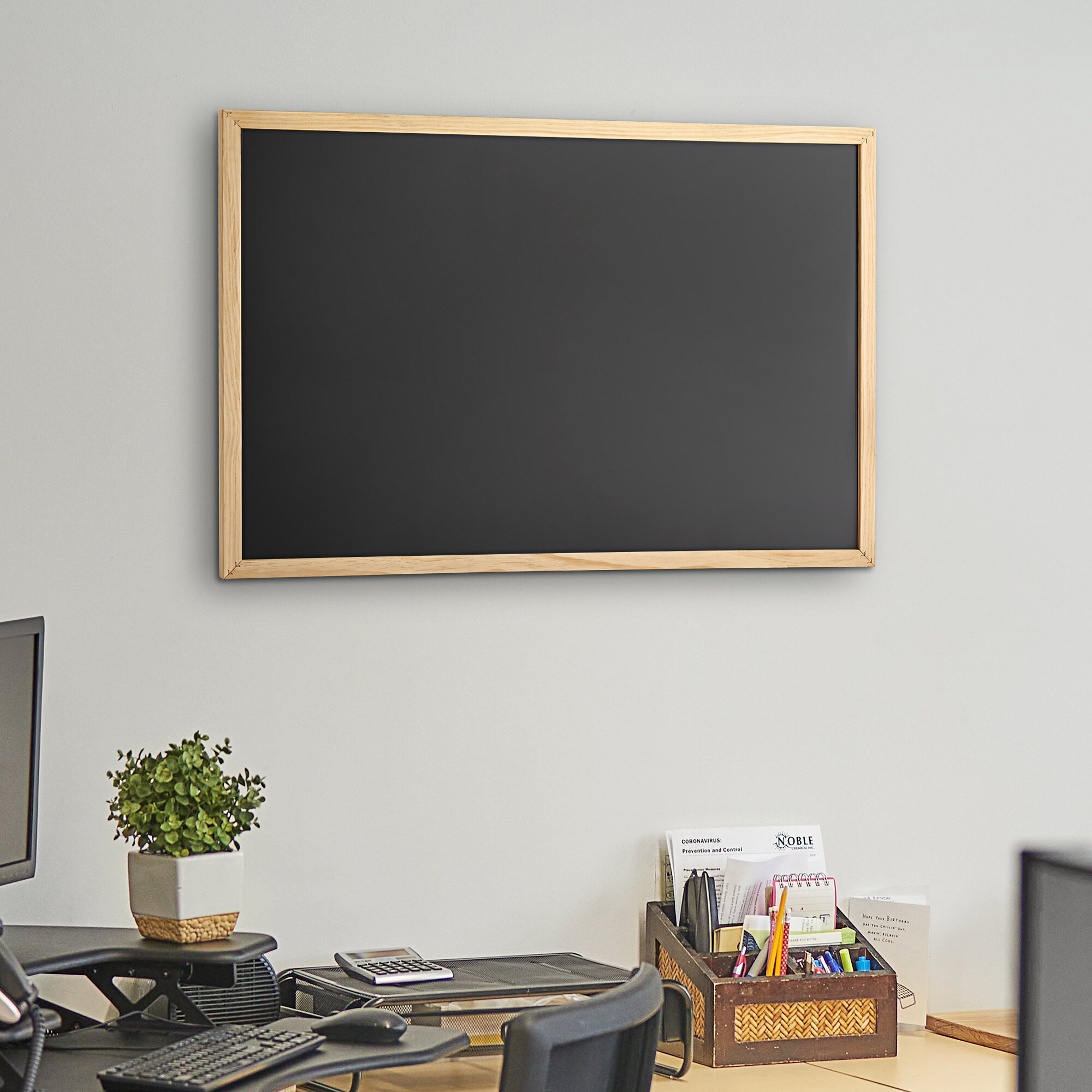 Dynamic by 360 Office Furniture 36" x 24" Black Wall-Mount ...