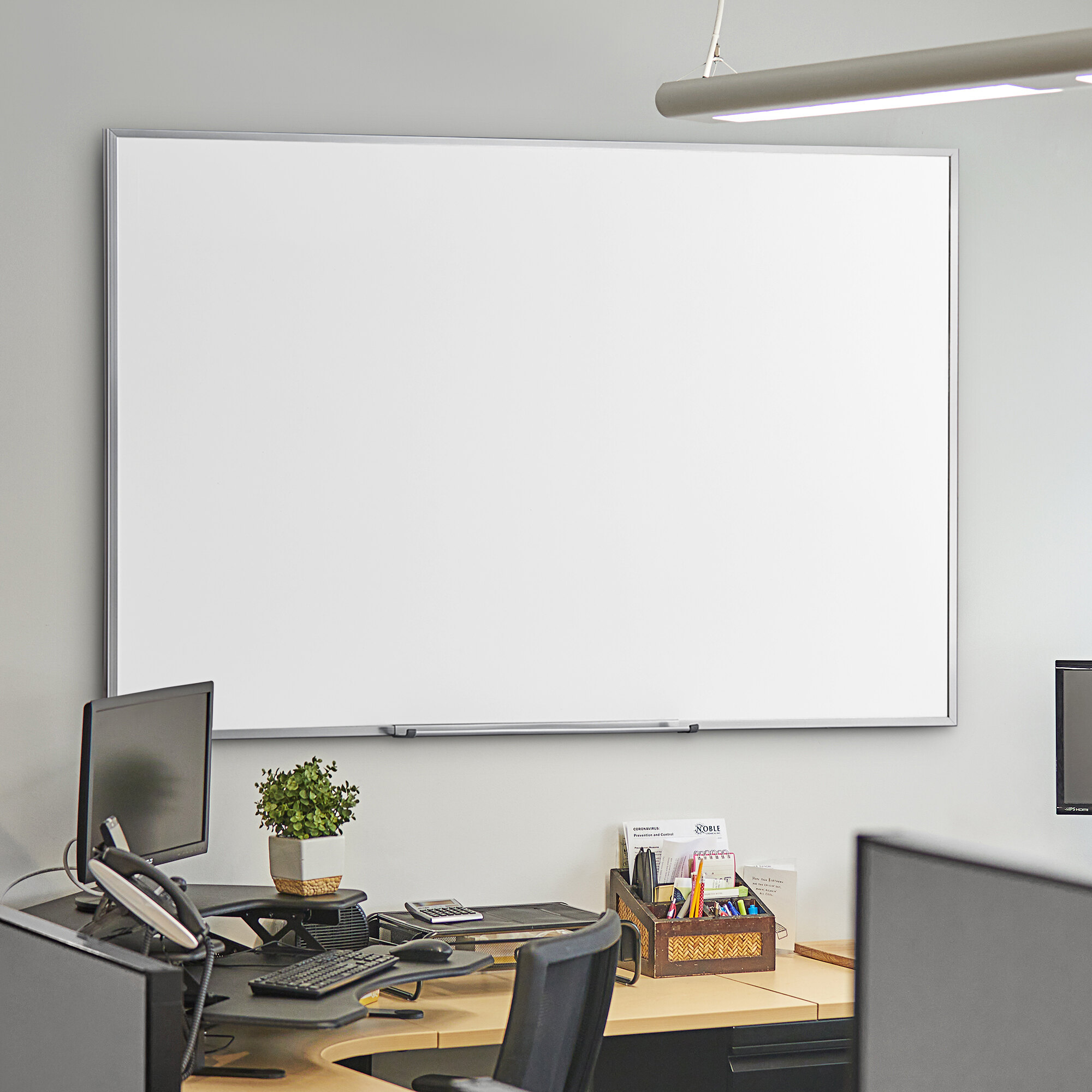 Dynamic by 360 Office Furniture 72" x 48" WallMount Melamine Whiteboard with Aluminum Frame