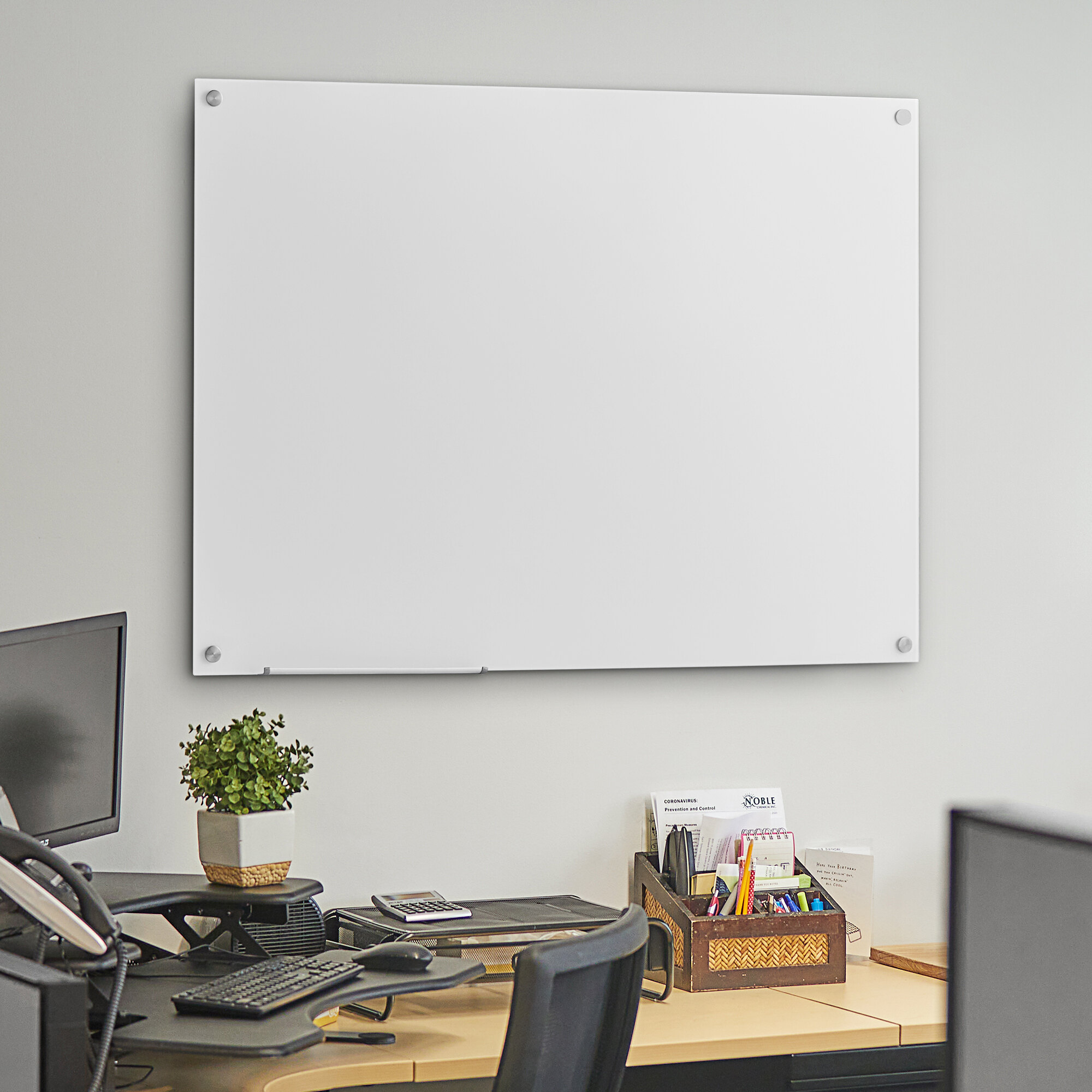 Dynamic by 360 Office Furniture 48" x 36" Frameless WallMount Frosted