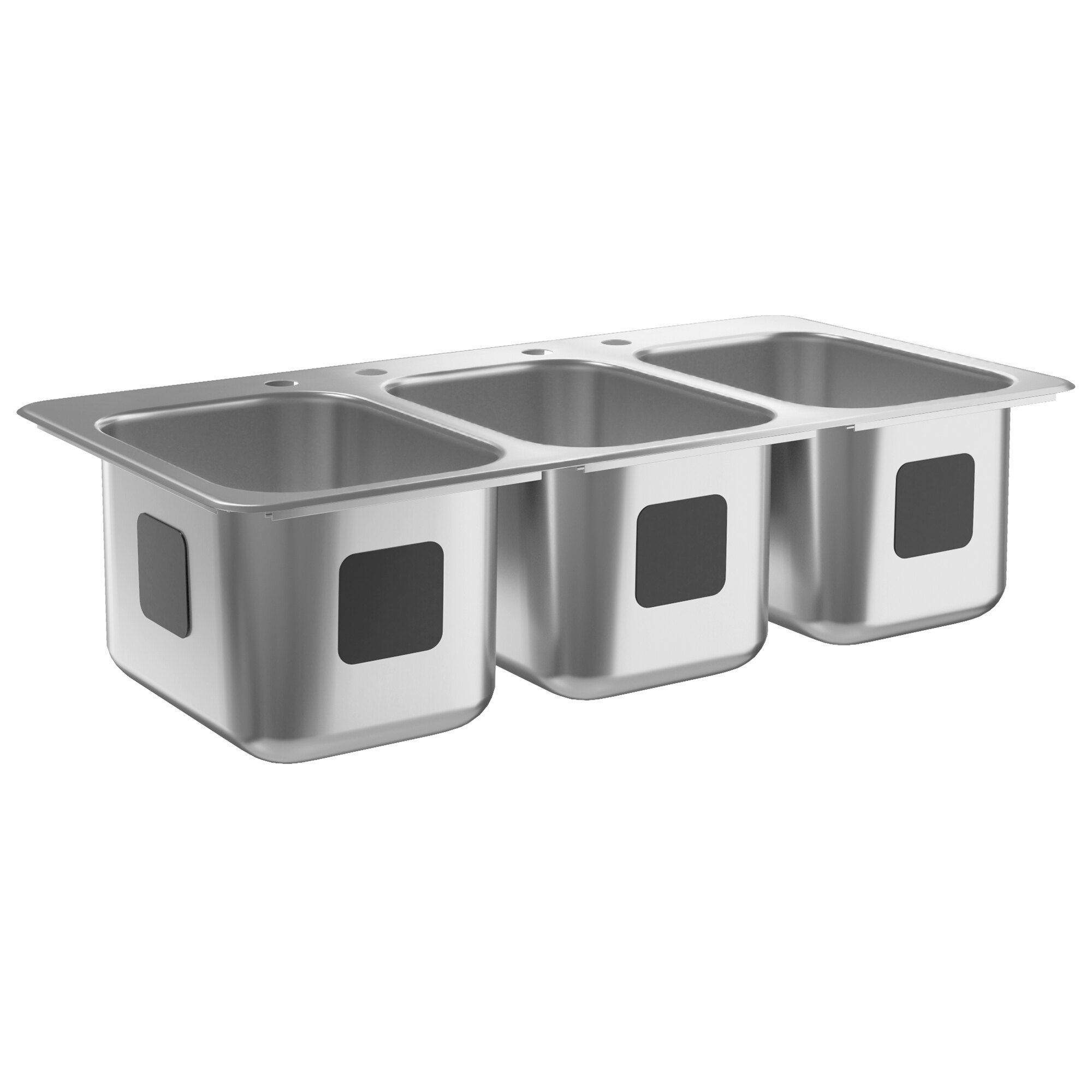 Waterloo 10" x 14" x 10" 18 Gauge Stainless Steel Three Compartment