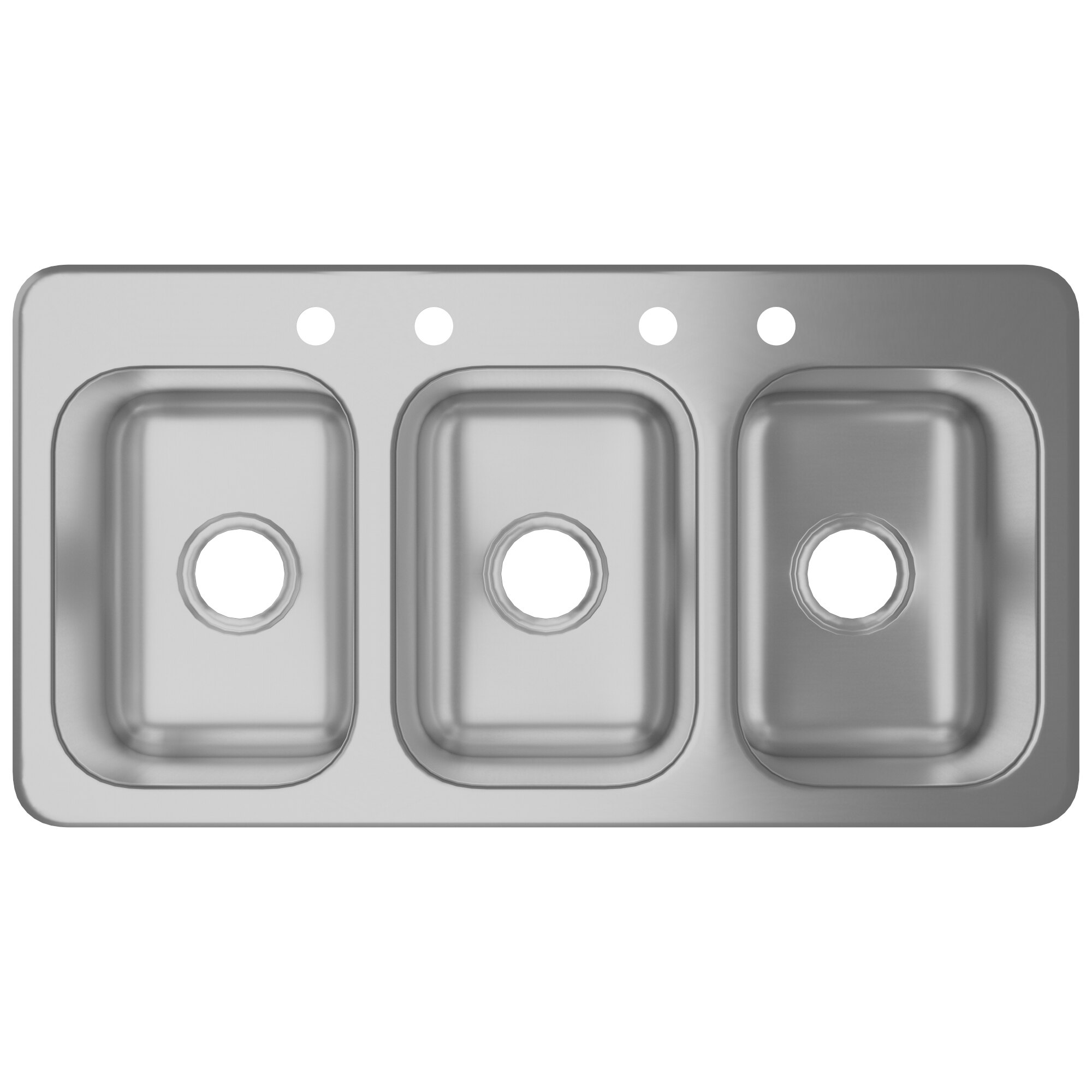 Waterloo 10" x 14" x 10" 18 Gauge Stainless Steel Three Compartment