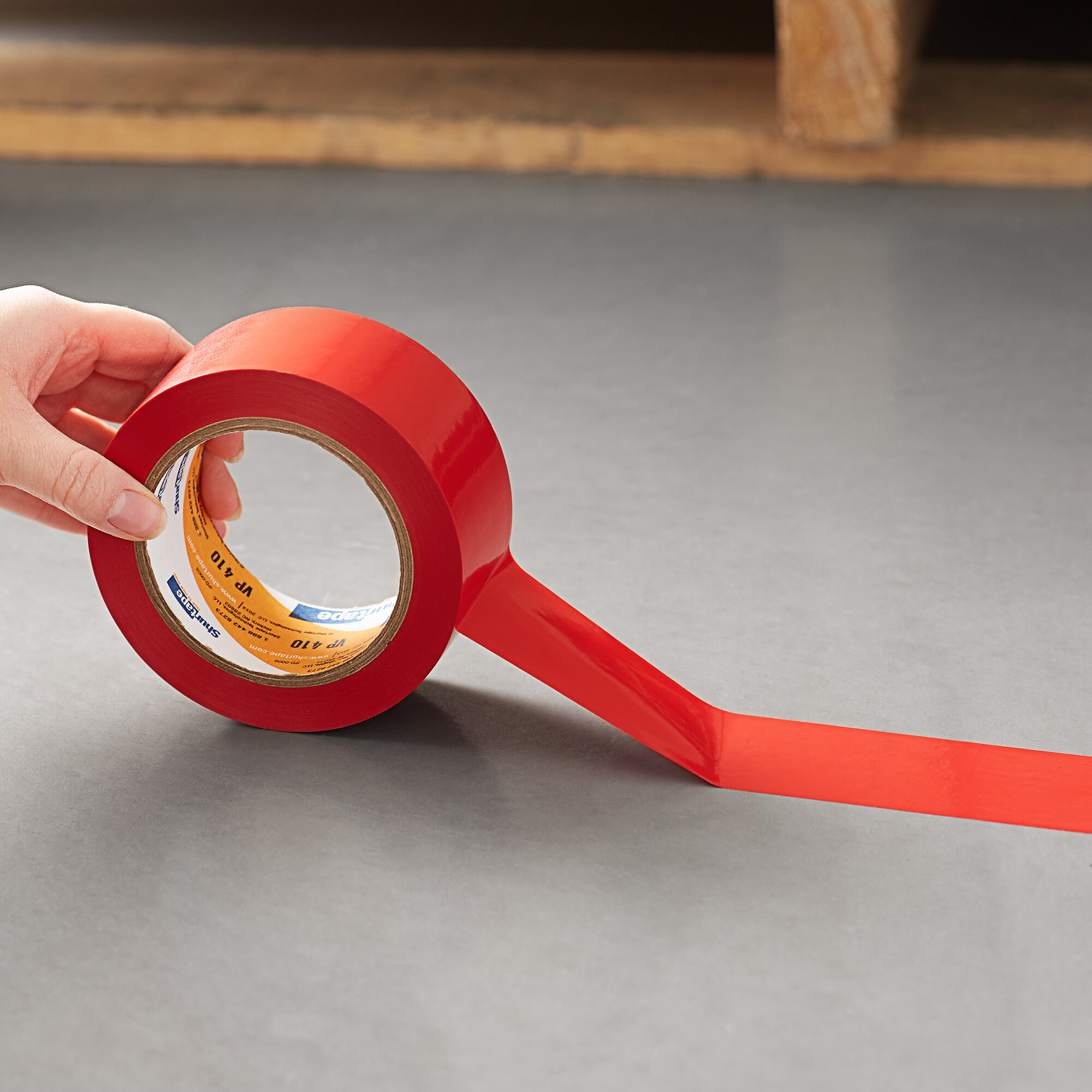 thumbnail image 2 of Shurtape VP 410 Colored Line Set And Marking Tape, For Floor/Lane Marking Or Color-Coding, Meets OSHA Color-Coding, Red, 50mm X 33 Meters, 1 Roll ( 104872 2 of 14