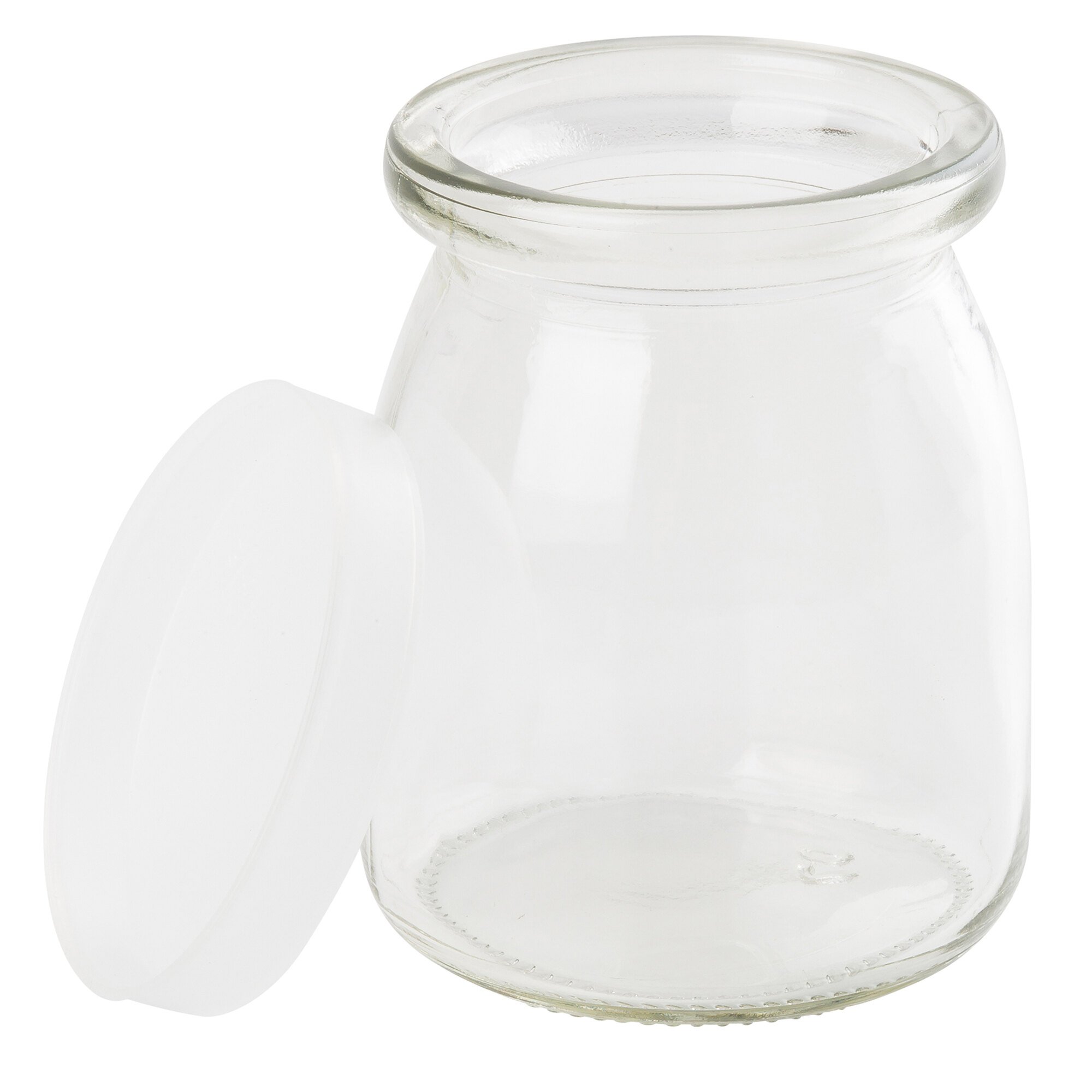 Tablecraft SGJ6 6 oz. Glass Single Serve Jar with Plastic Lid - 12/Pack