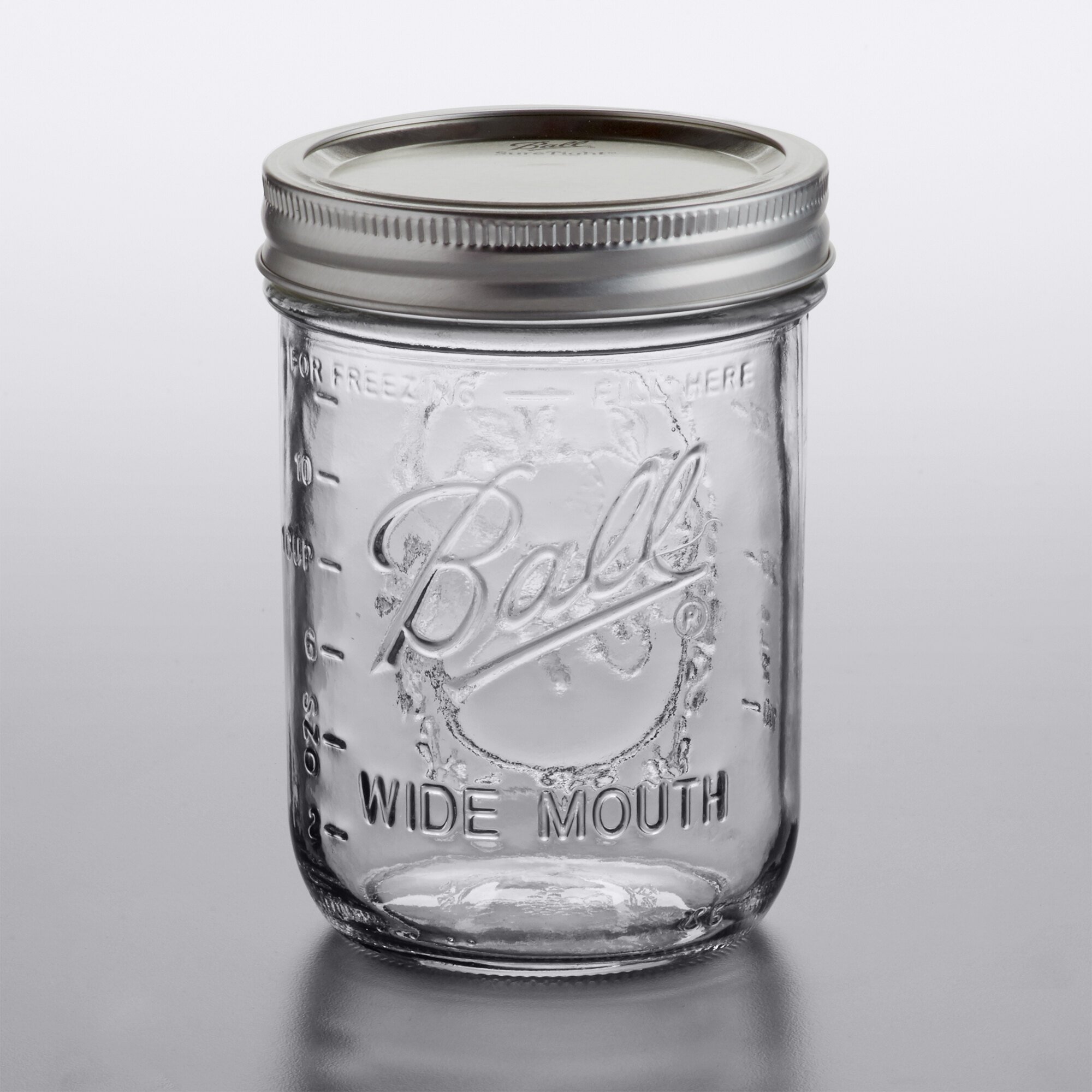 Ball 66000 16 Oz Pint Wide Mouth Glass Canning Jar With Silver Metal Lid And Band Bulk 12case 5238