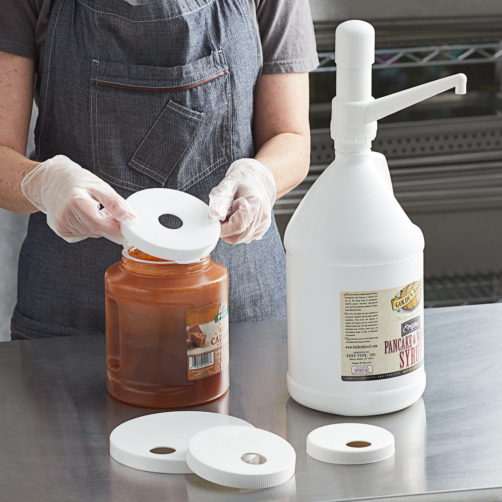 Tablecraft 663K 1 oz. Condiment Pump Kit with Stationary Pump and 5