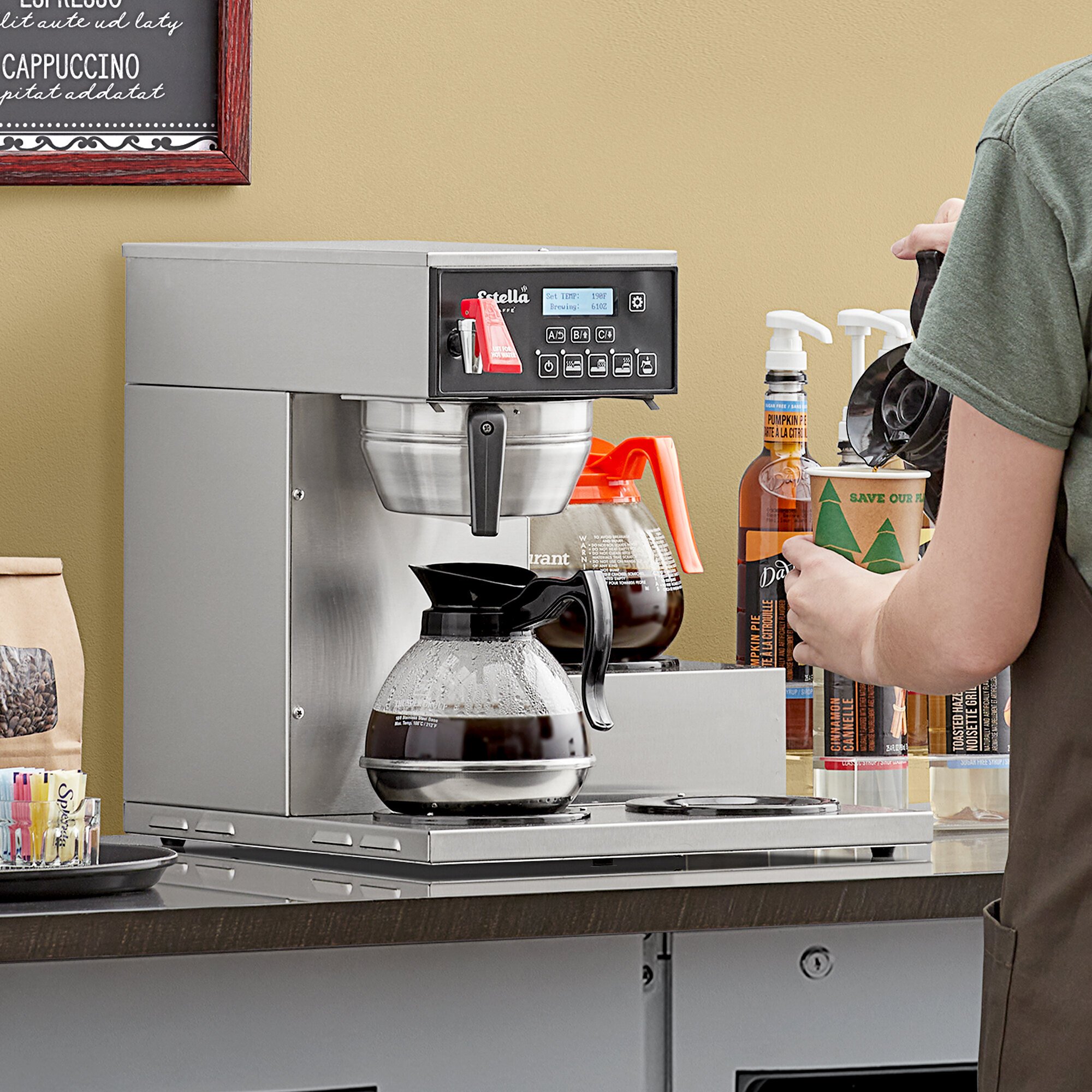 Estella Caffe ECB3D3L Automatic Coffee Maker with 3 Decanter Warmers